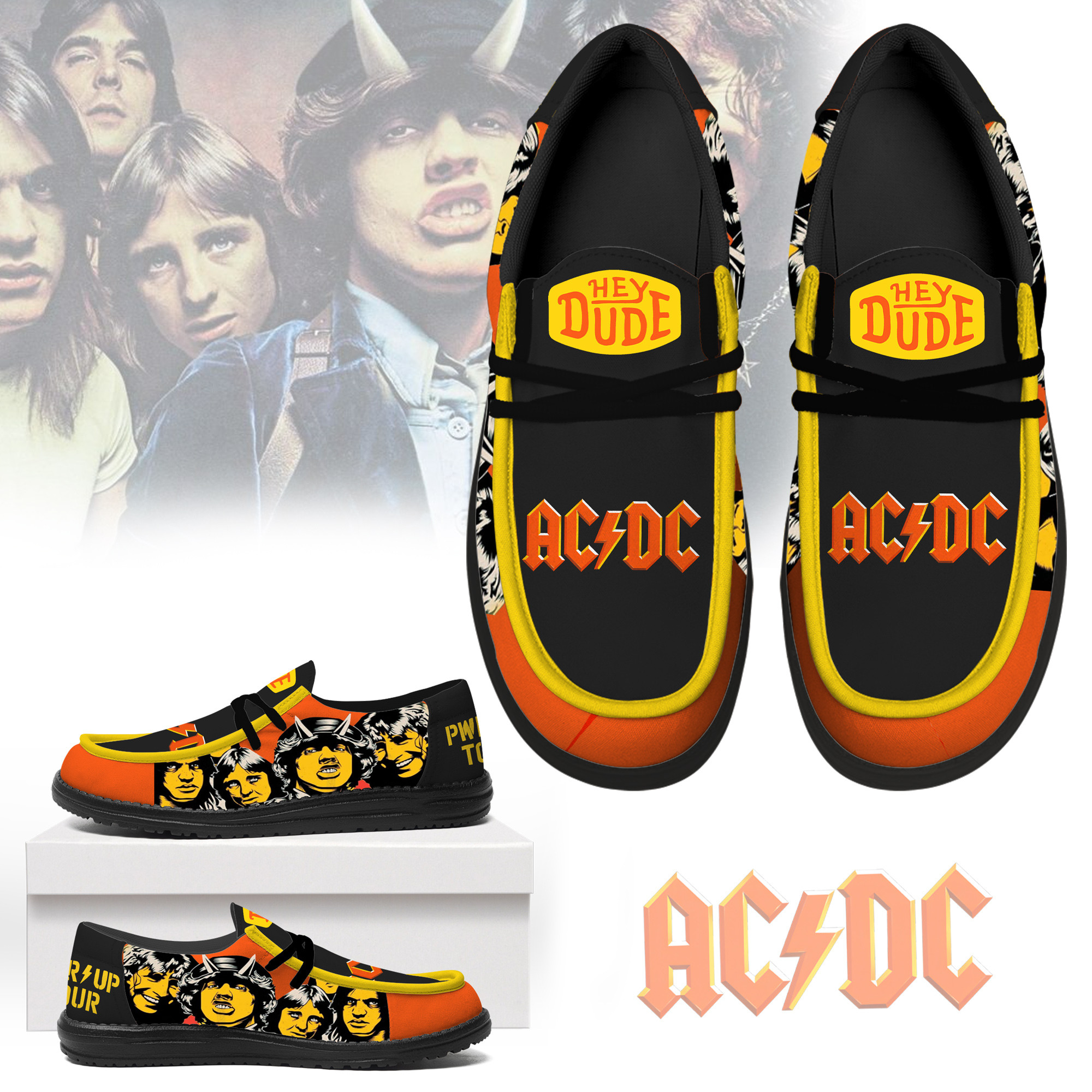 JWFancy AC/DC – Custom Name Hey Dude
