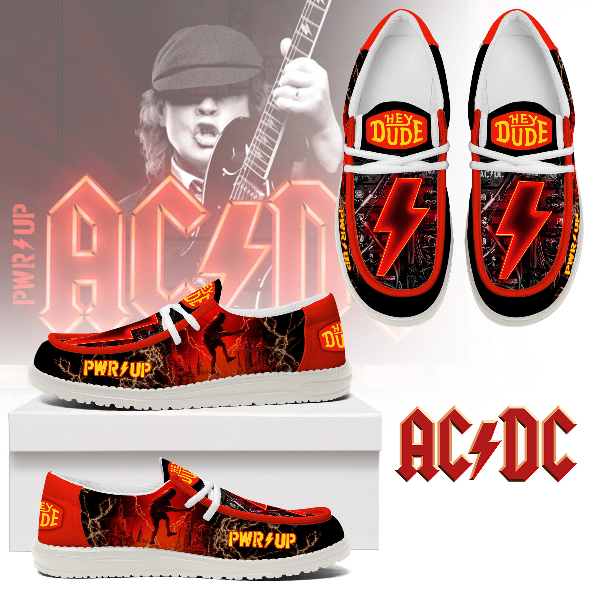 JWFancy AC/DC – Custom Name Hey Dude