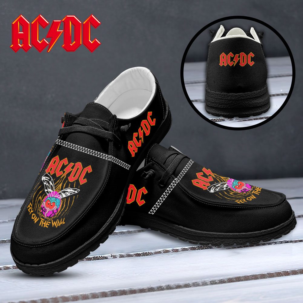 JWFancy AC/DC Hey Dude Shoes Wally Men's Lace Up Loafers Comfortable For Men And Women