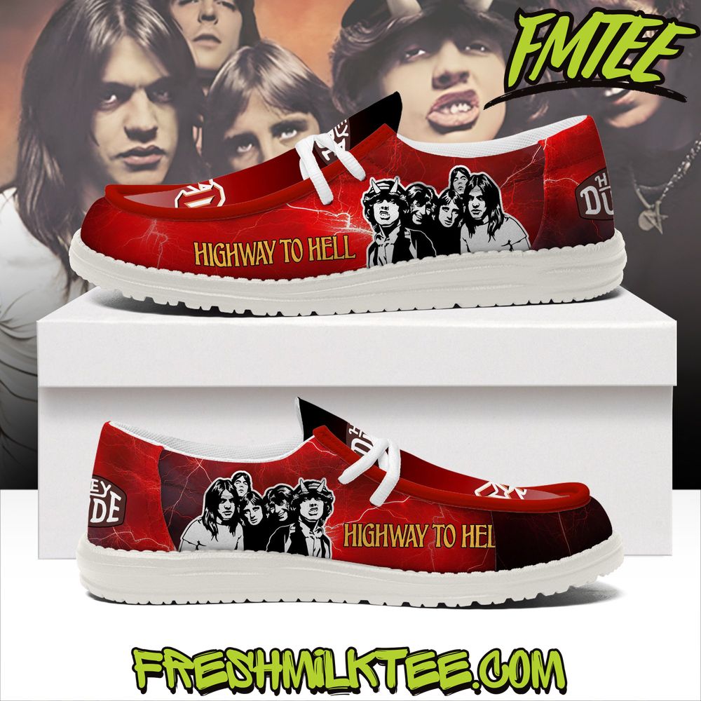 JWFancy AC/DC Hey Dude Shoes Wally Men's Lace Up Loafers Comfortable For Men And Women