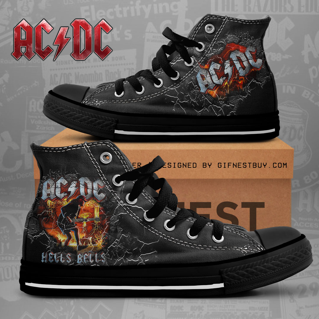 JWFancy AC/DC High Top Canvas Sneakers Shoes For Men And Women