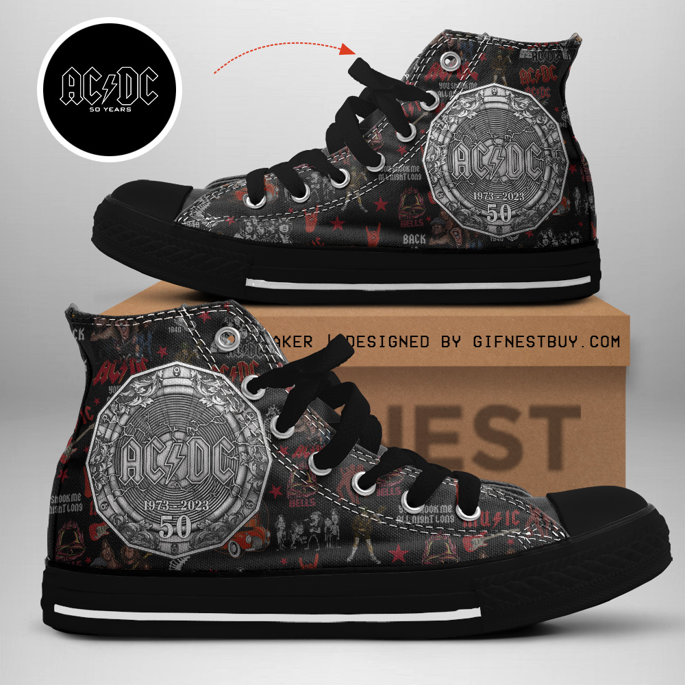 JWFancy AC/DC High Top Canvas Sneakers Shoes For Men And Women