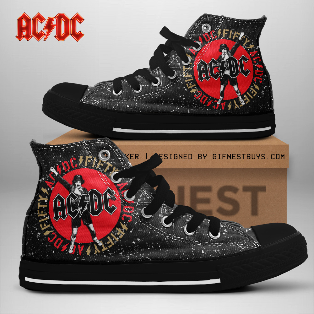 JWFancy AC/DC High Top Canvas Sneakers Shoes For Men And Women