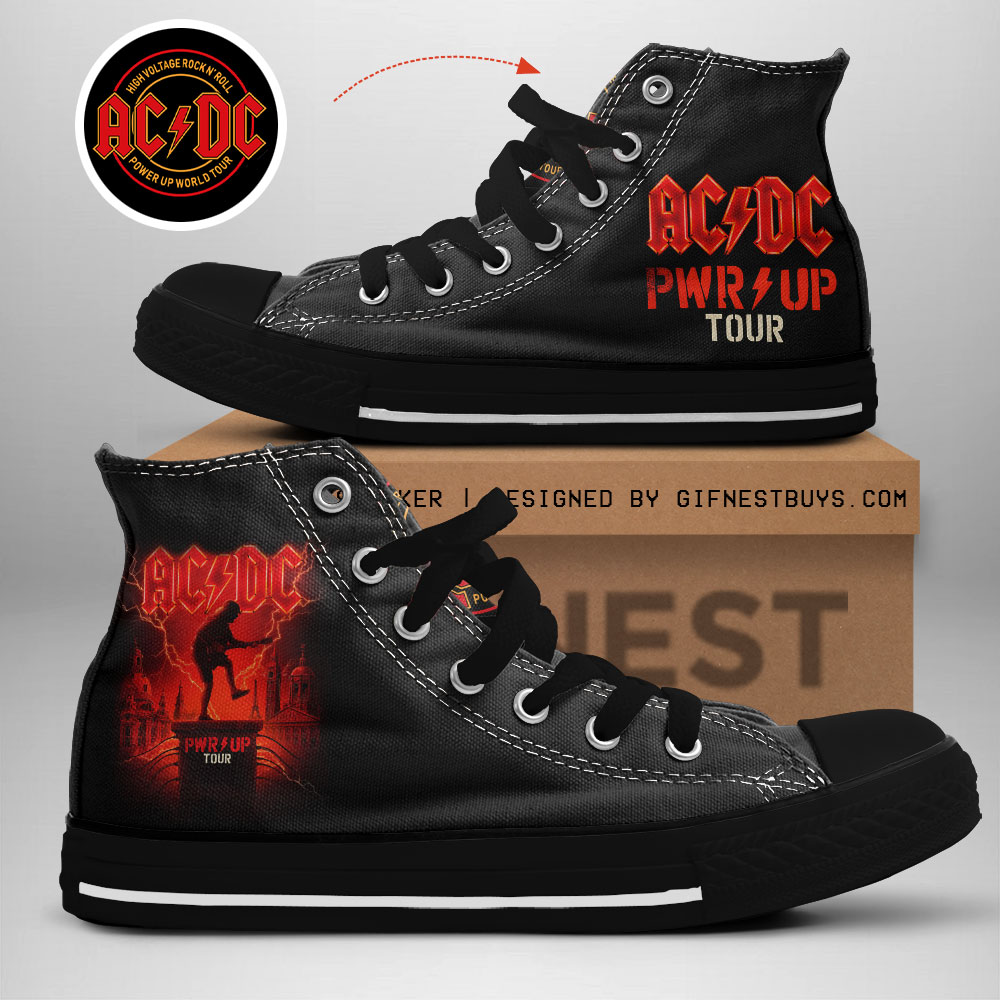 JWFancy AC/DC High Top Canvas Sneakers Shoes For Men And Women