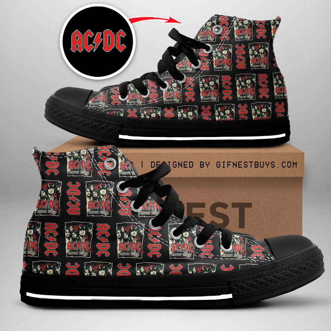 JWFancy AC/DC High Top Canvas Sneakers Shoes For Men And Women