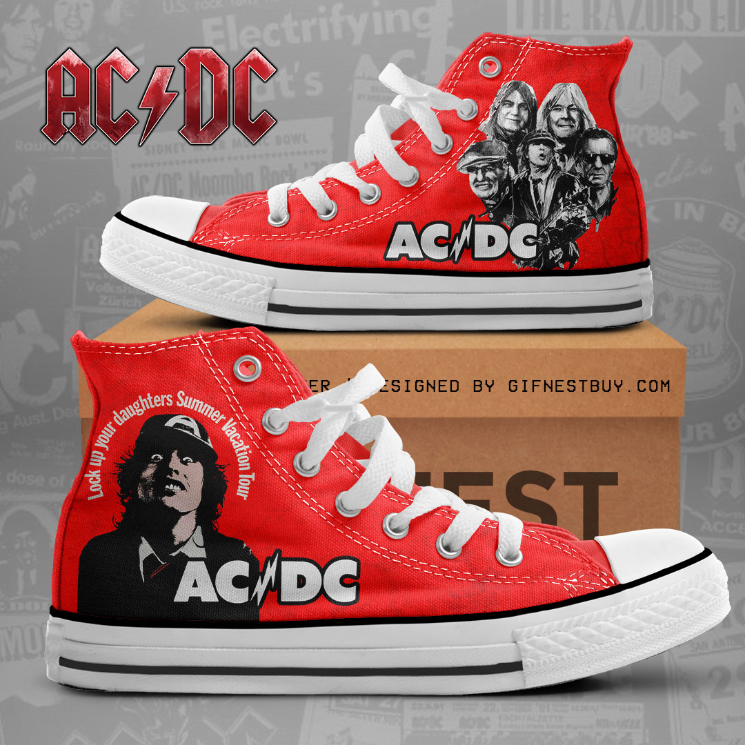 JWFancy AC/DC High Top Canvas Sneakers Shoes For Men And Women