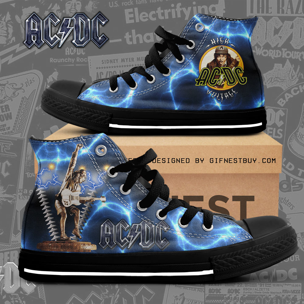 JWFancy AC/DC High Top Canvas Sneakers Shoes For Men And Women