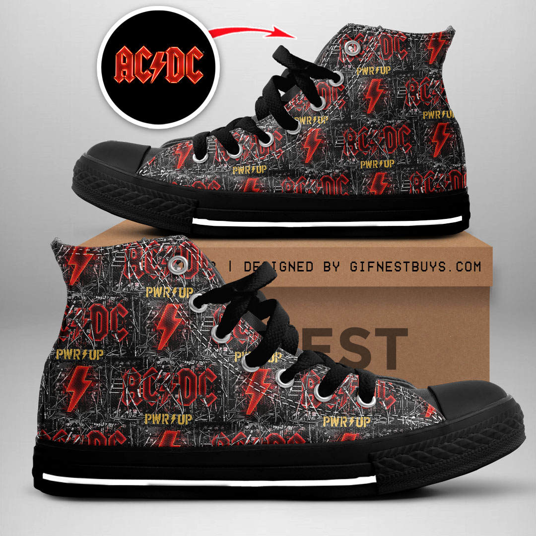 JWFancy AC/DC High Top Canvas Sneakers Shoes For Men And Women