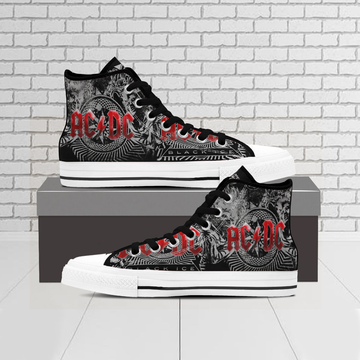 JWFancy AC/DC High Top Canvas Sneakers Shoes For Men And Women