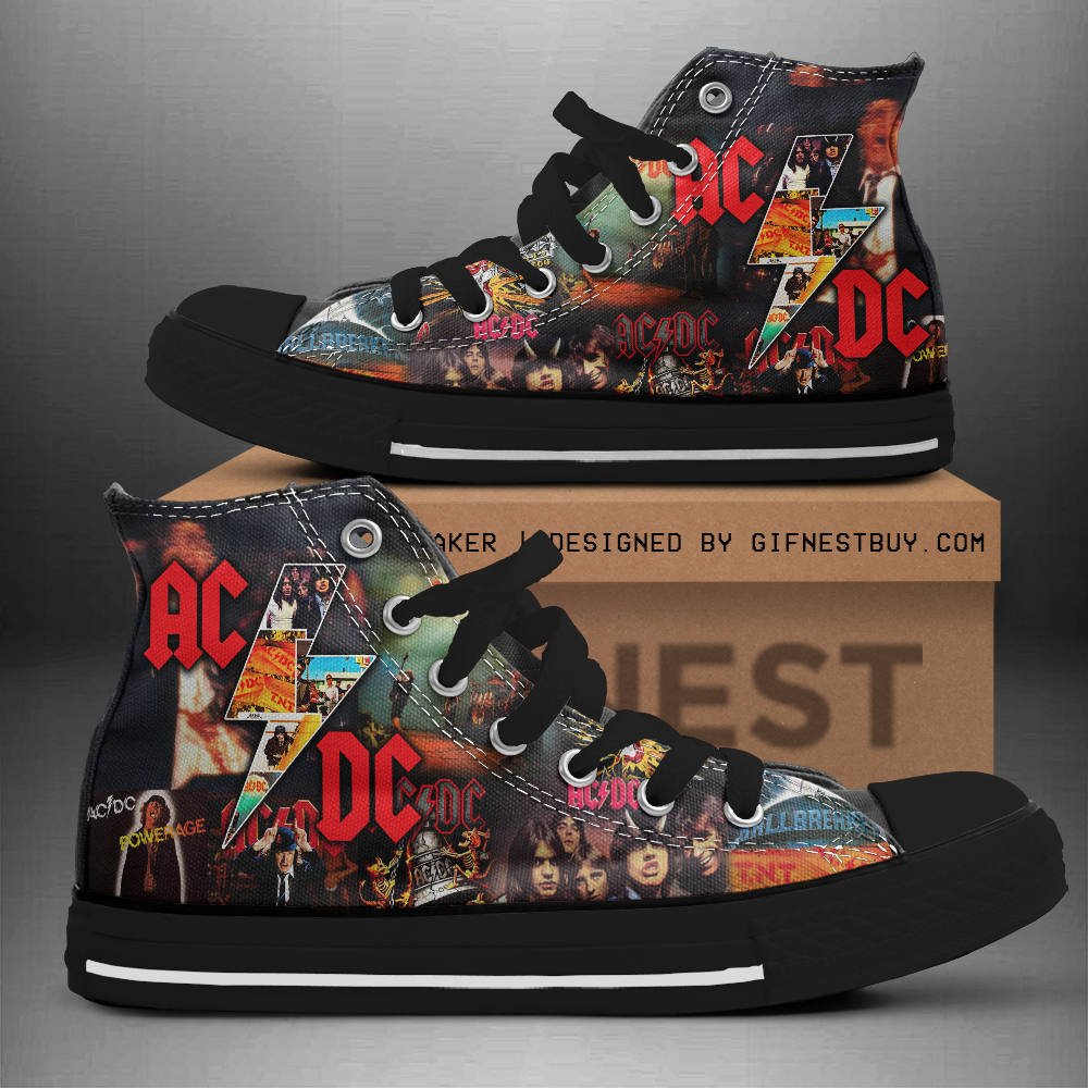 JWFancy AC/DC High Top Canvas Sneakers Shoes For Men And Women