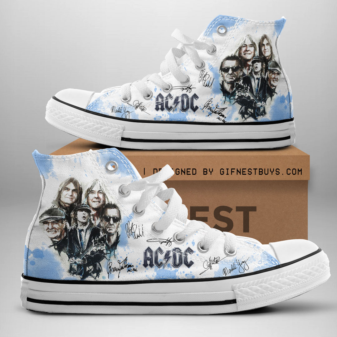 JWFancy AC/DC High Top Canvas Sneakers Shoes For Men And Women