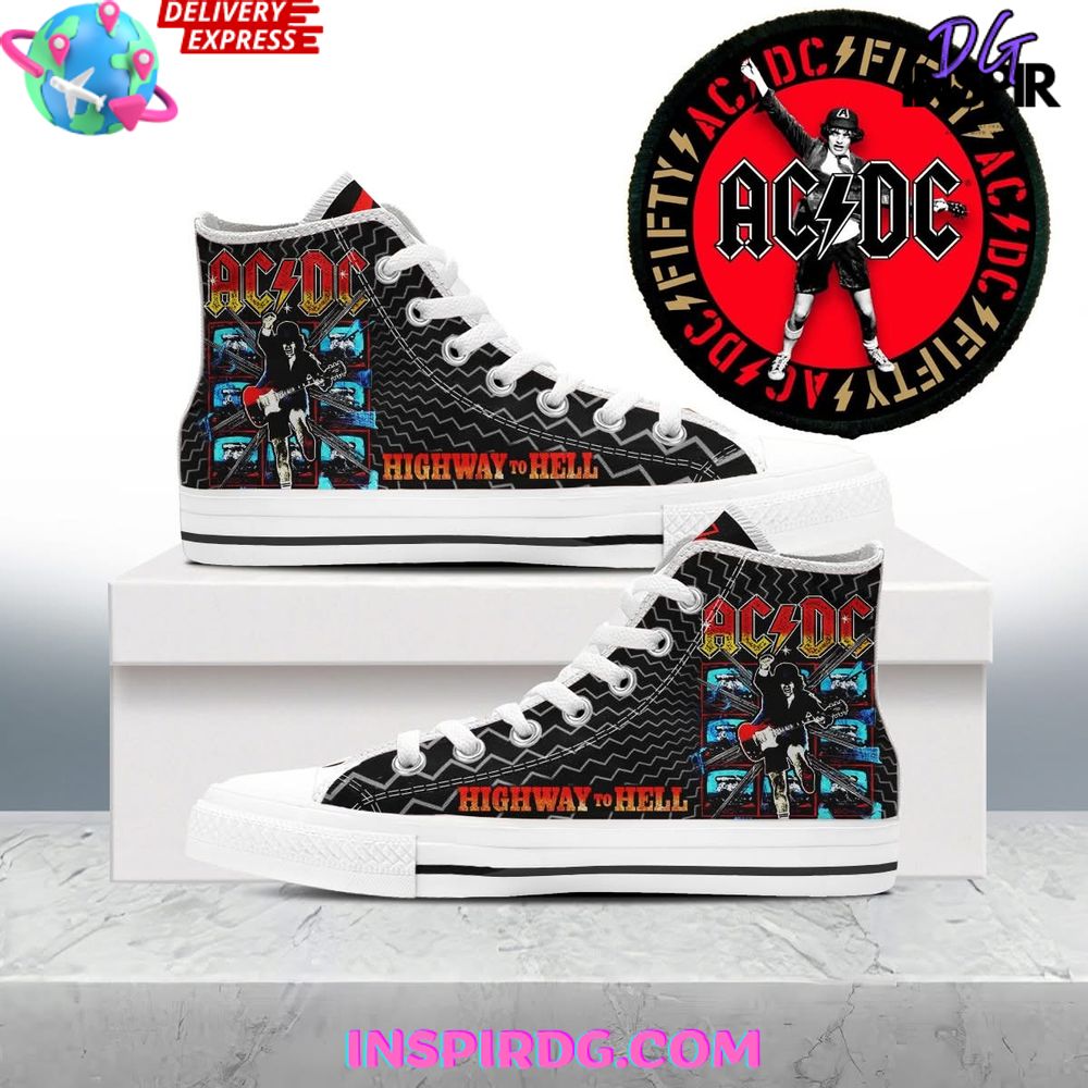 JWFancy AC/DC High Top Canvas Sneakers Shoes For Men And Women