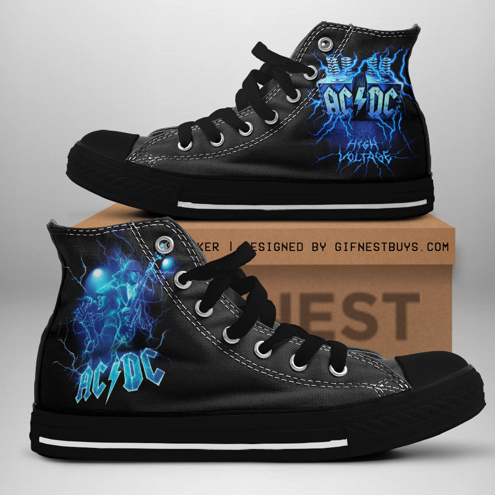 JWFancy AC/DC High Top Canvas Sneakers Shoes For Men And Women