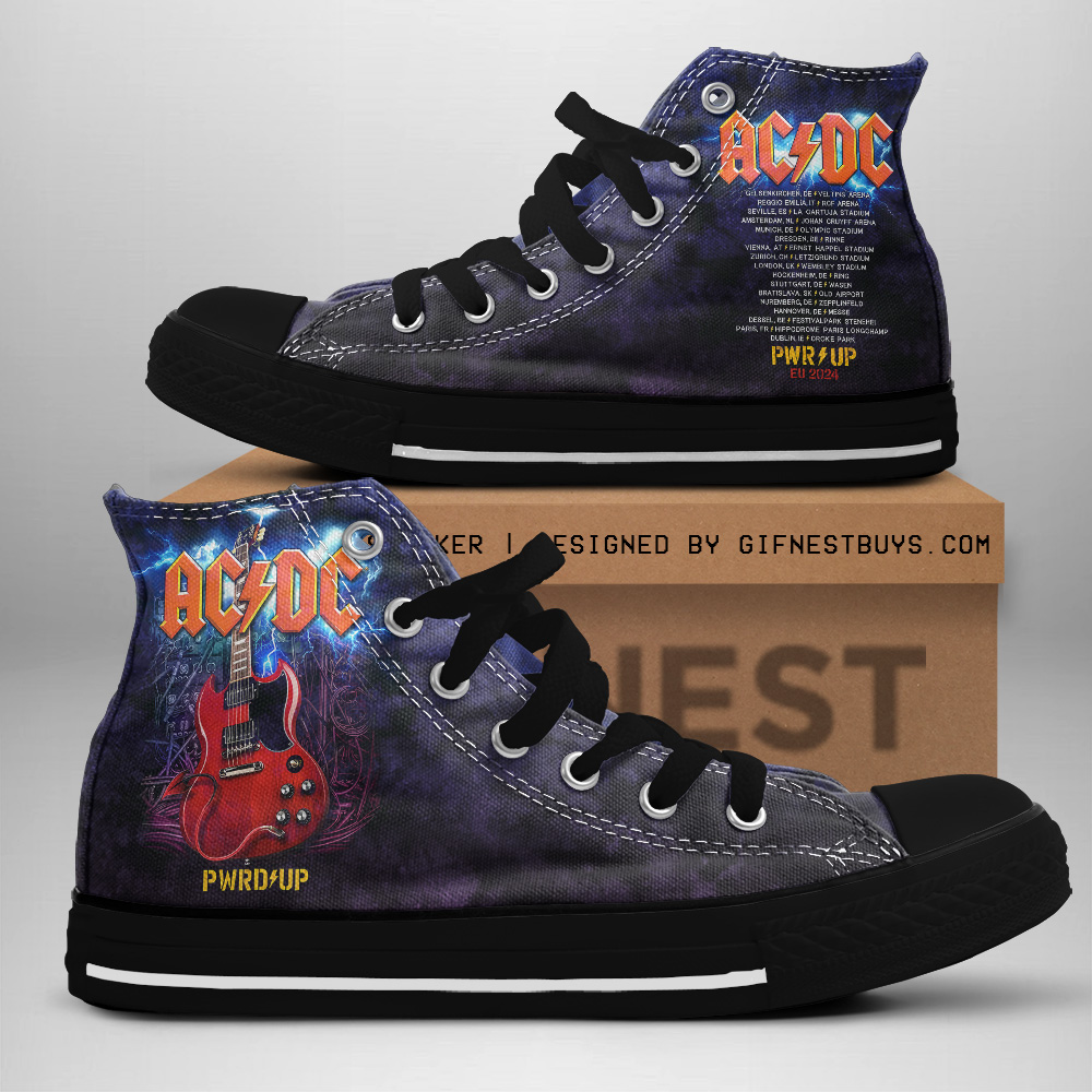 JWFancy AC/DC High Top Canvas Sneakers Shoes For Men And Women