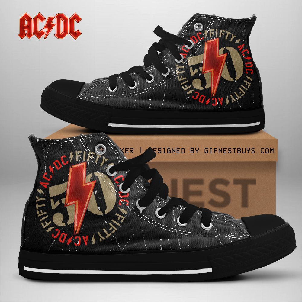 JWFancy AC/DC High Top Canvas Sneakers Shoes For Men And Women