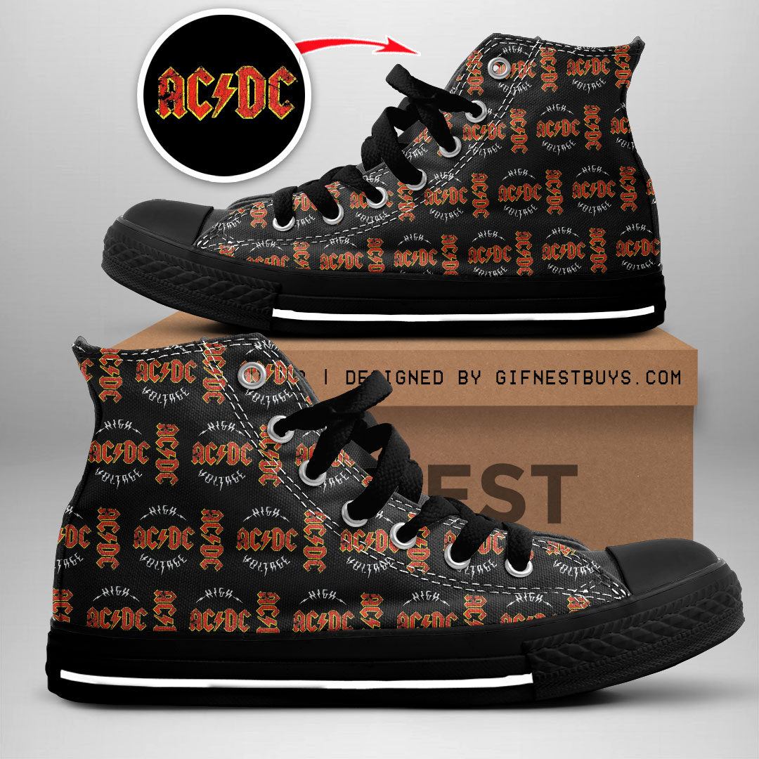 JWFancy AC/DC High Top Canvas Sneakers Shoes For Men And Women