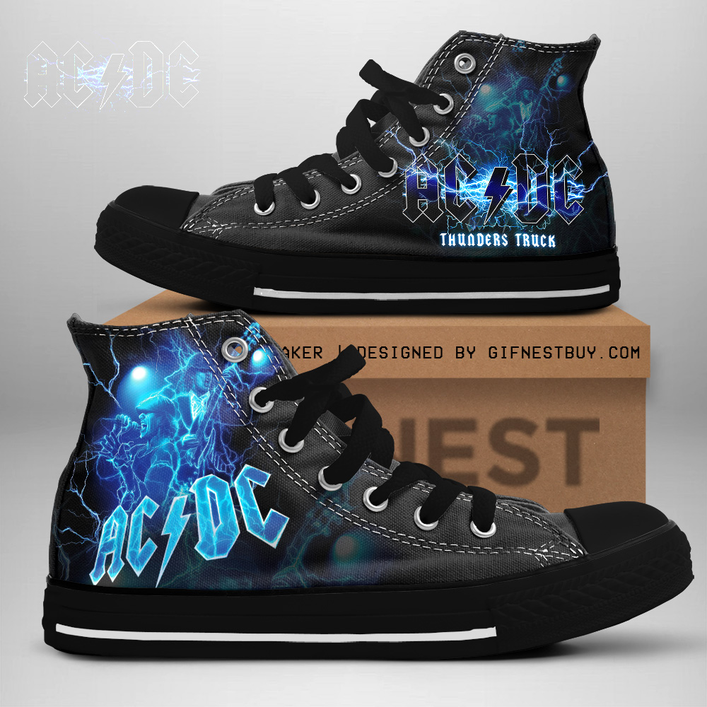 JWFancy AC/DC High Top Canvas Sneakers Shoes For Men And Women