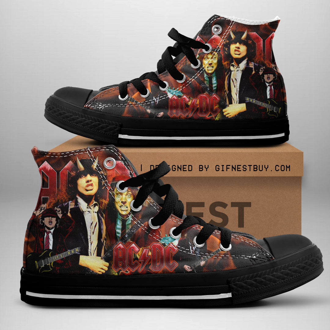 JWFancy AC/DC High Top Canvas Sneakers Shoes For Men And Women