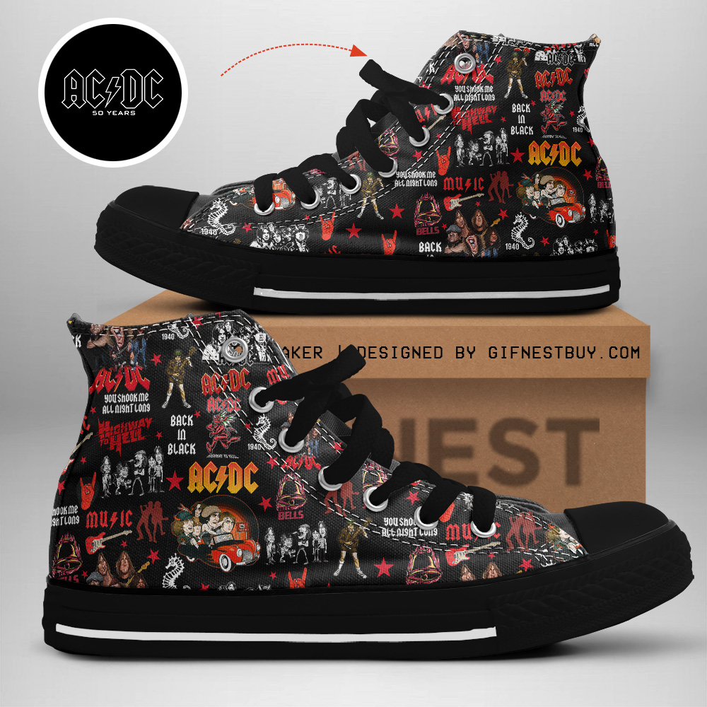JWFancy AC/DC High Top Canvas Sneakers Shoes For Men And Women
