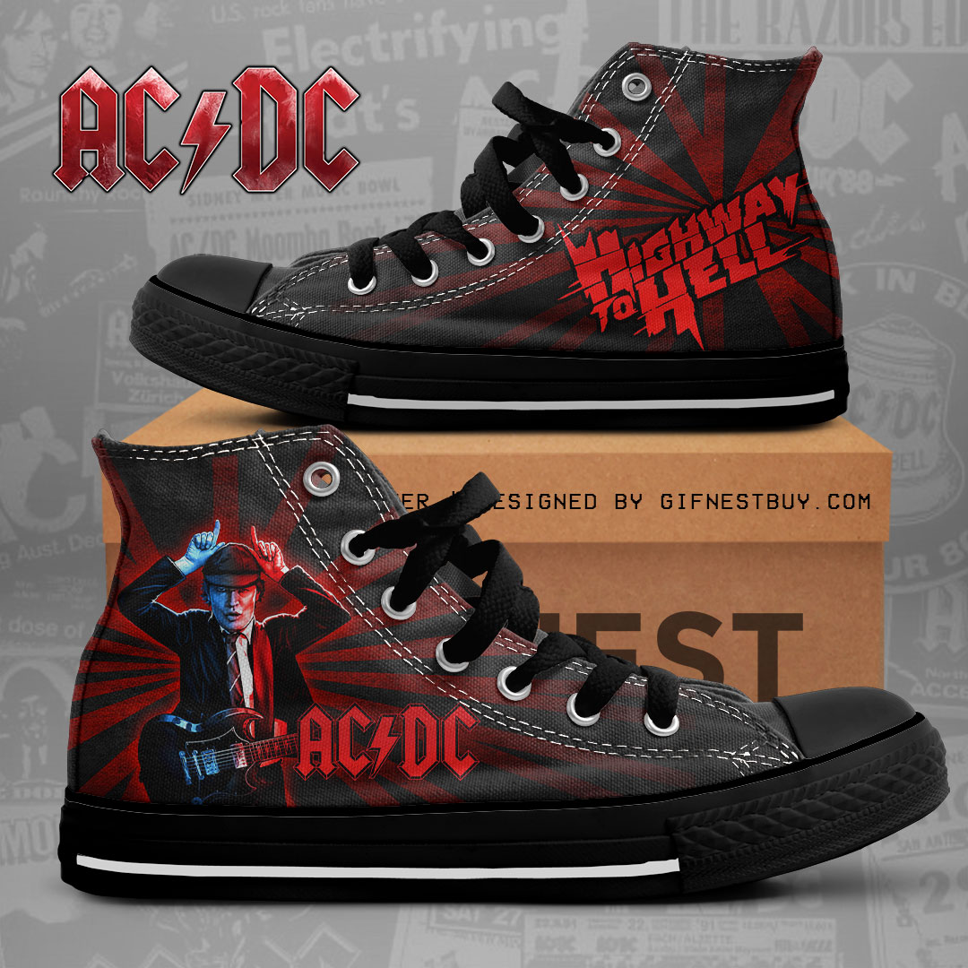 JWFancy AC/DC High Top Canvas Sneakers Shoes For Men And Women
