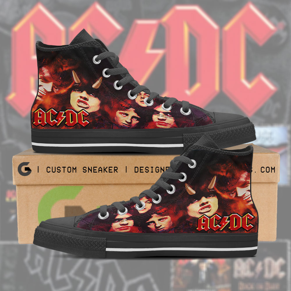JWFancy AC/DC High Top Canvas Sneakers Shoes For Men And Women