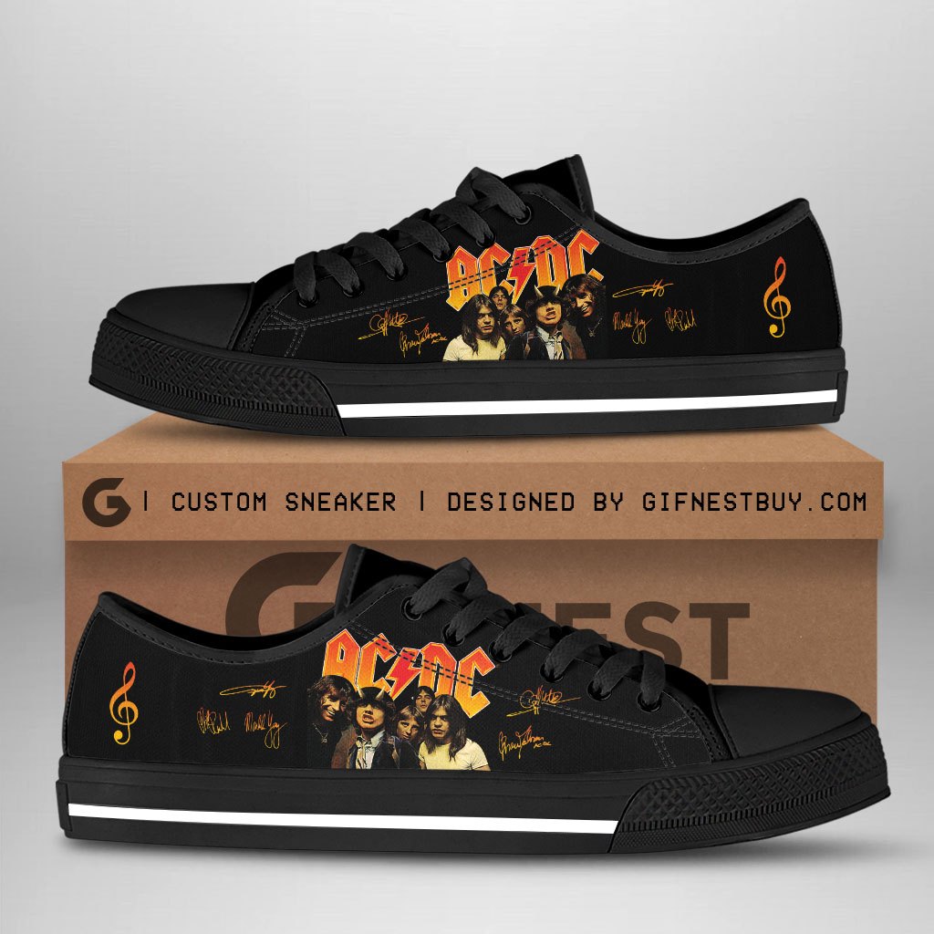 JWFancy AC/DC Low Top Canvas Sneakers Shoes For Men And Women
