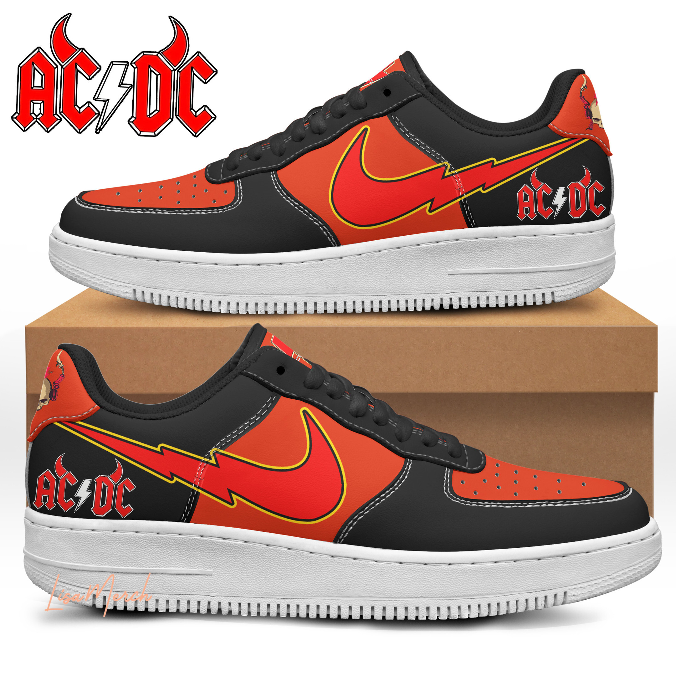 JWFancy AC/DCAir Low-Top Sneakers Shoes For Men And Women
