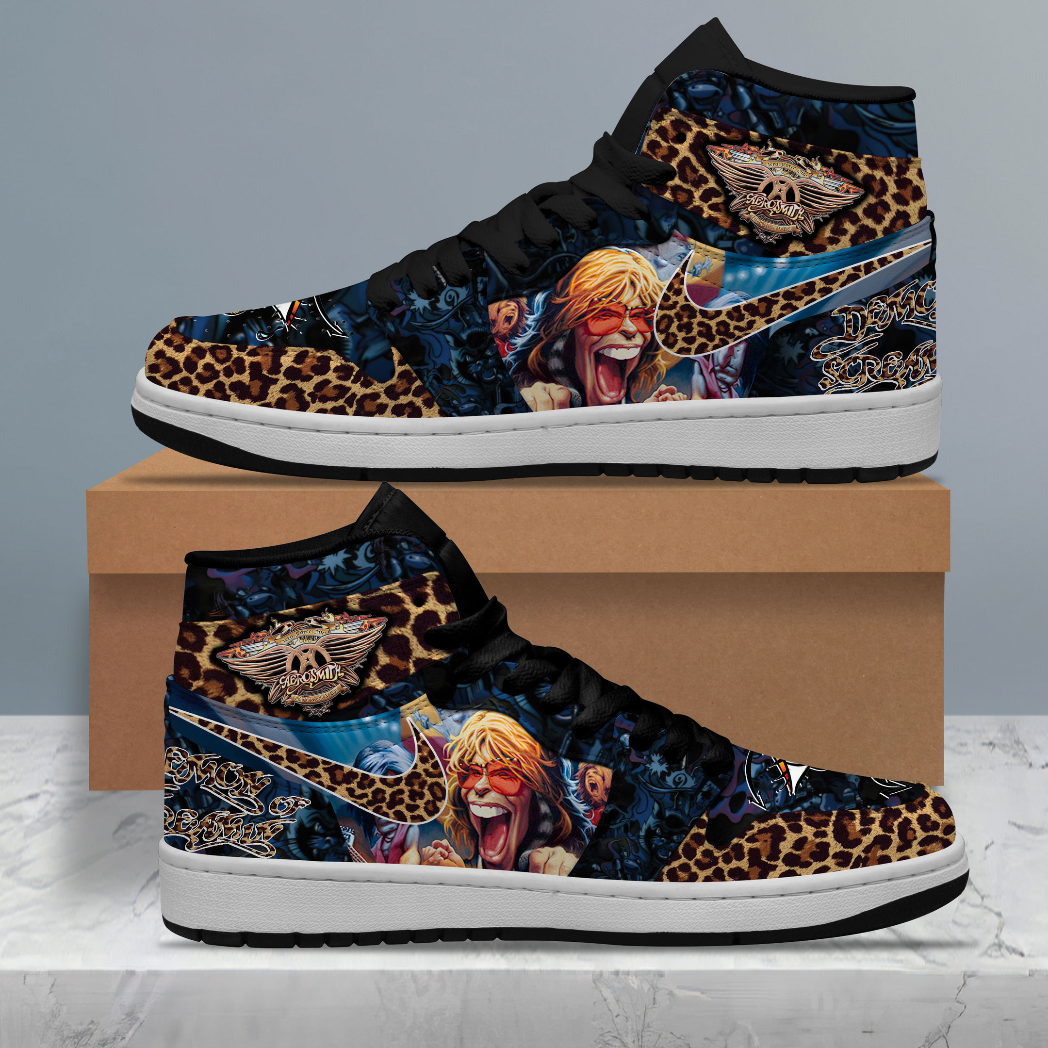 JWFancy Aerosmith AJ1 High Sneakers Shoes For Men And Women