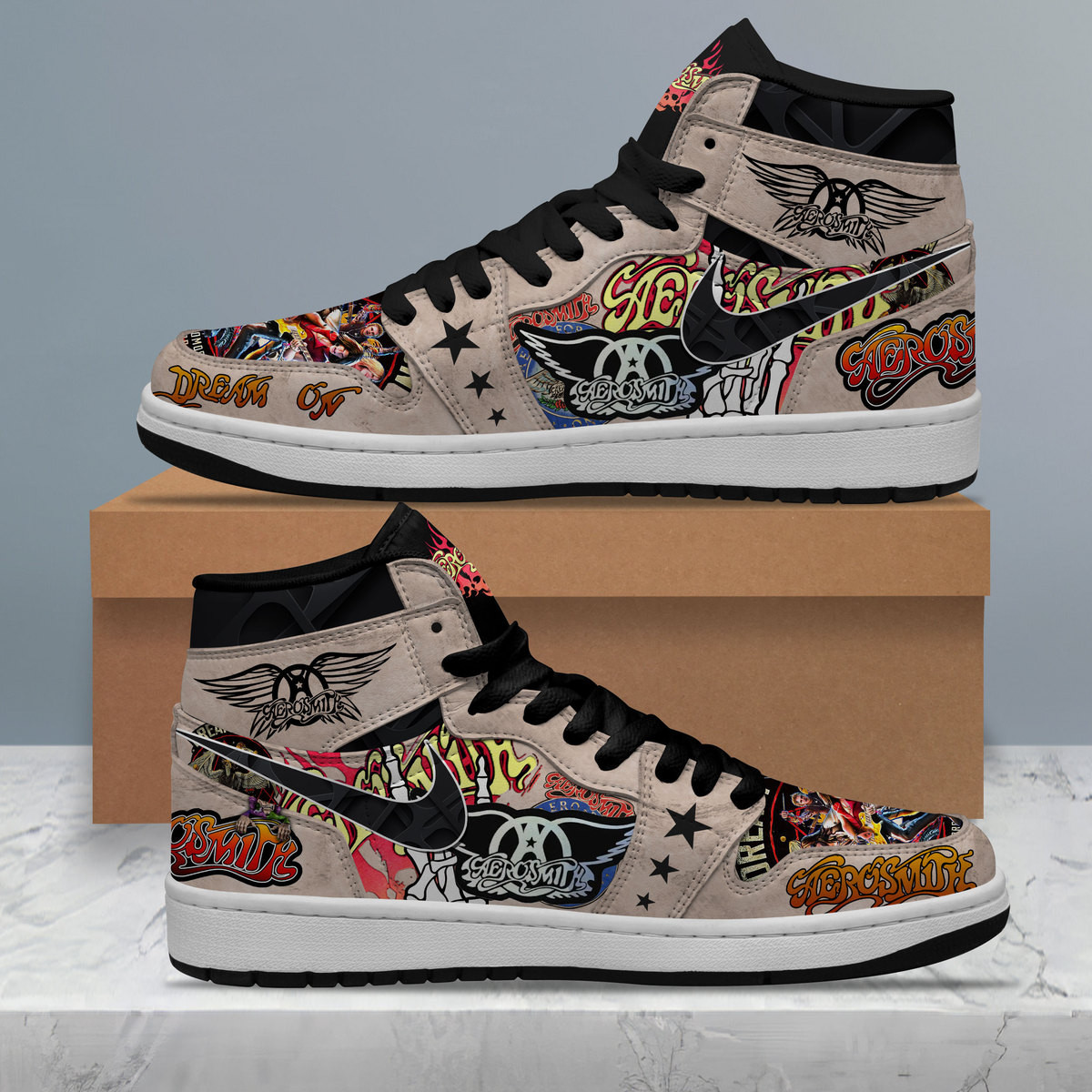 JWFancy Aerosmith AJ1 High Sneakers Shoes For Men And Women
