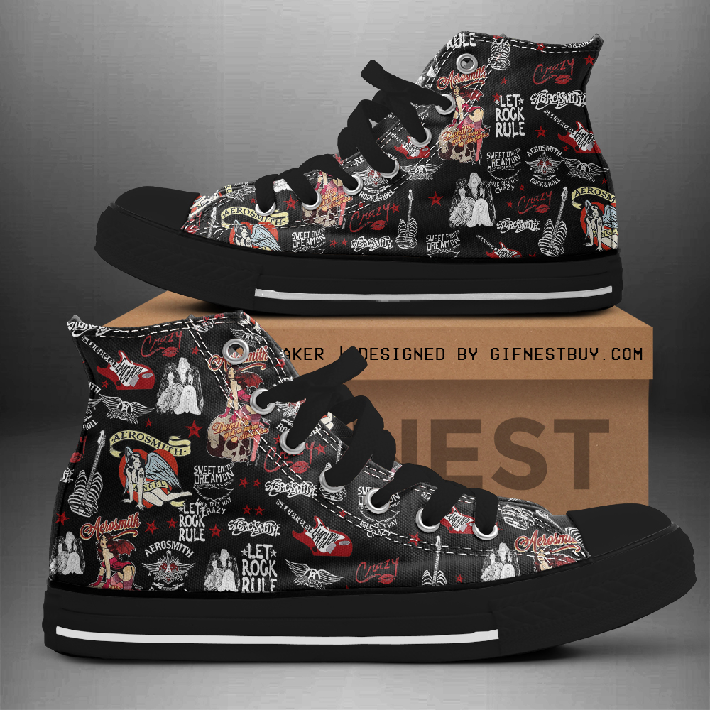 JWFancy Aerosmith High Top Canvas Sneakers Shoes For Men And Women