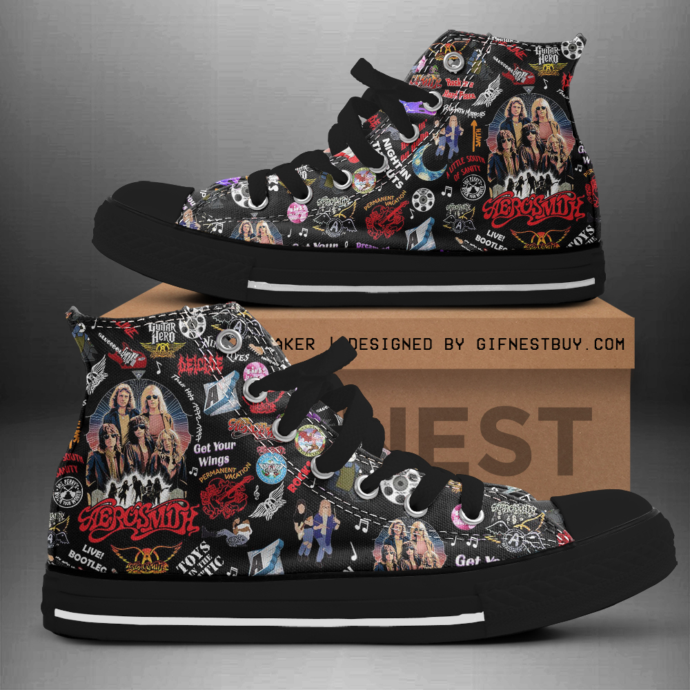 JWFancy Aerosmith High Top Canvas Sneakers Shoes For Men And Women