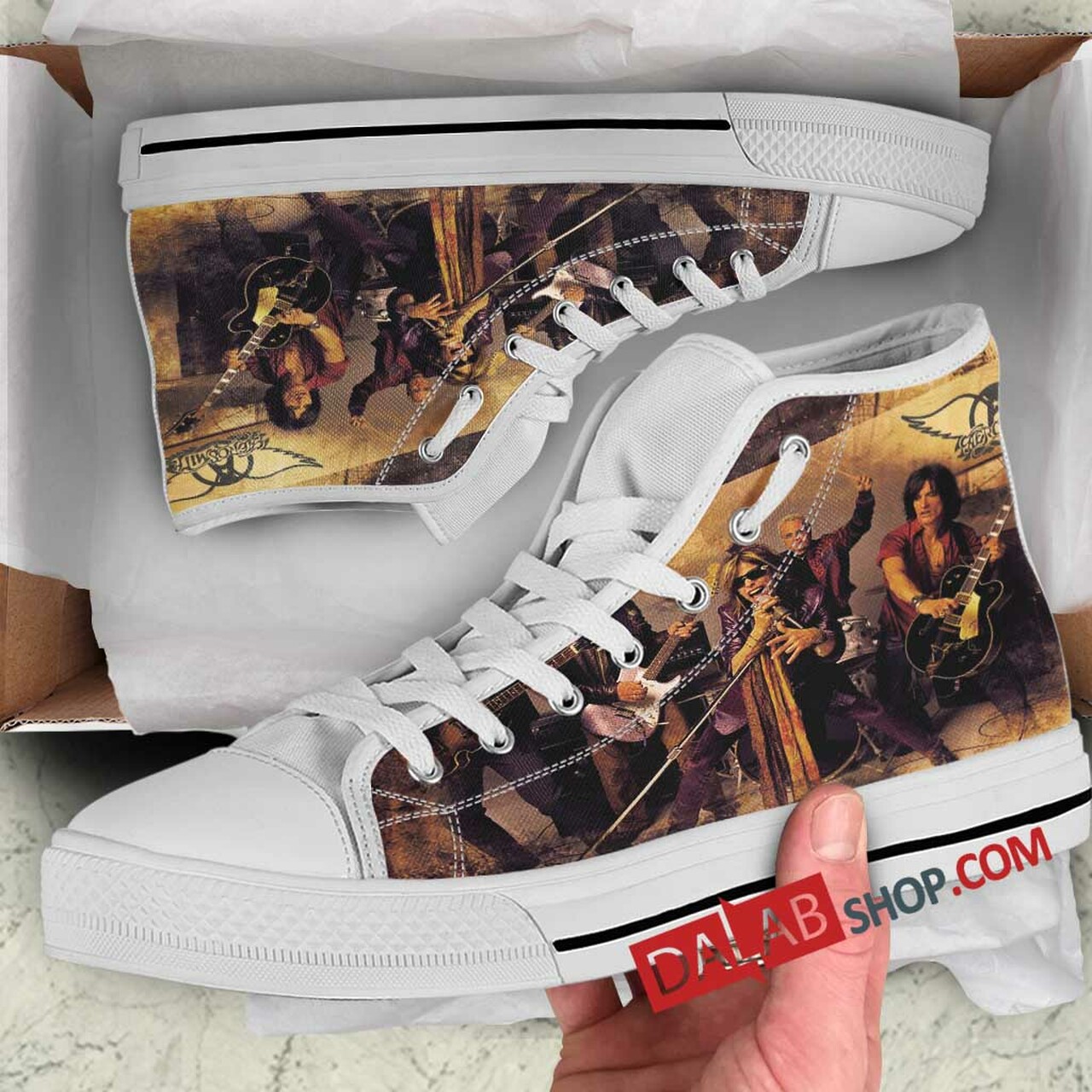 JWFancy Aerosmith High Top Canvas Sneakers Shoes For Men And Women