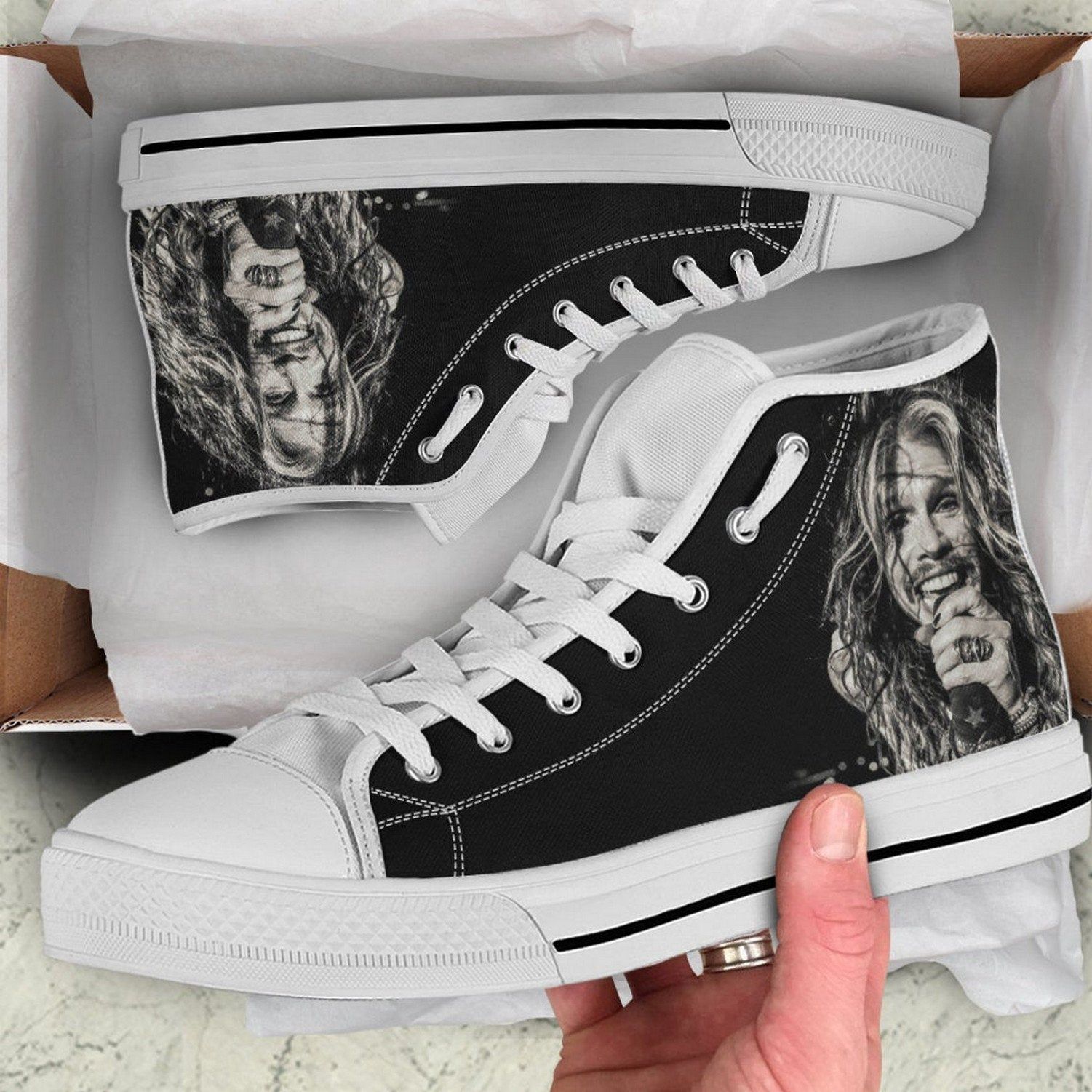 JWFancy Aerosmith High Top Canvas Sneakers Shoes For Men And Women