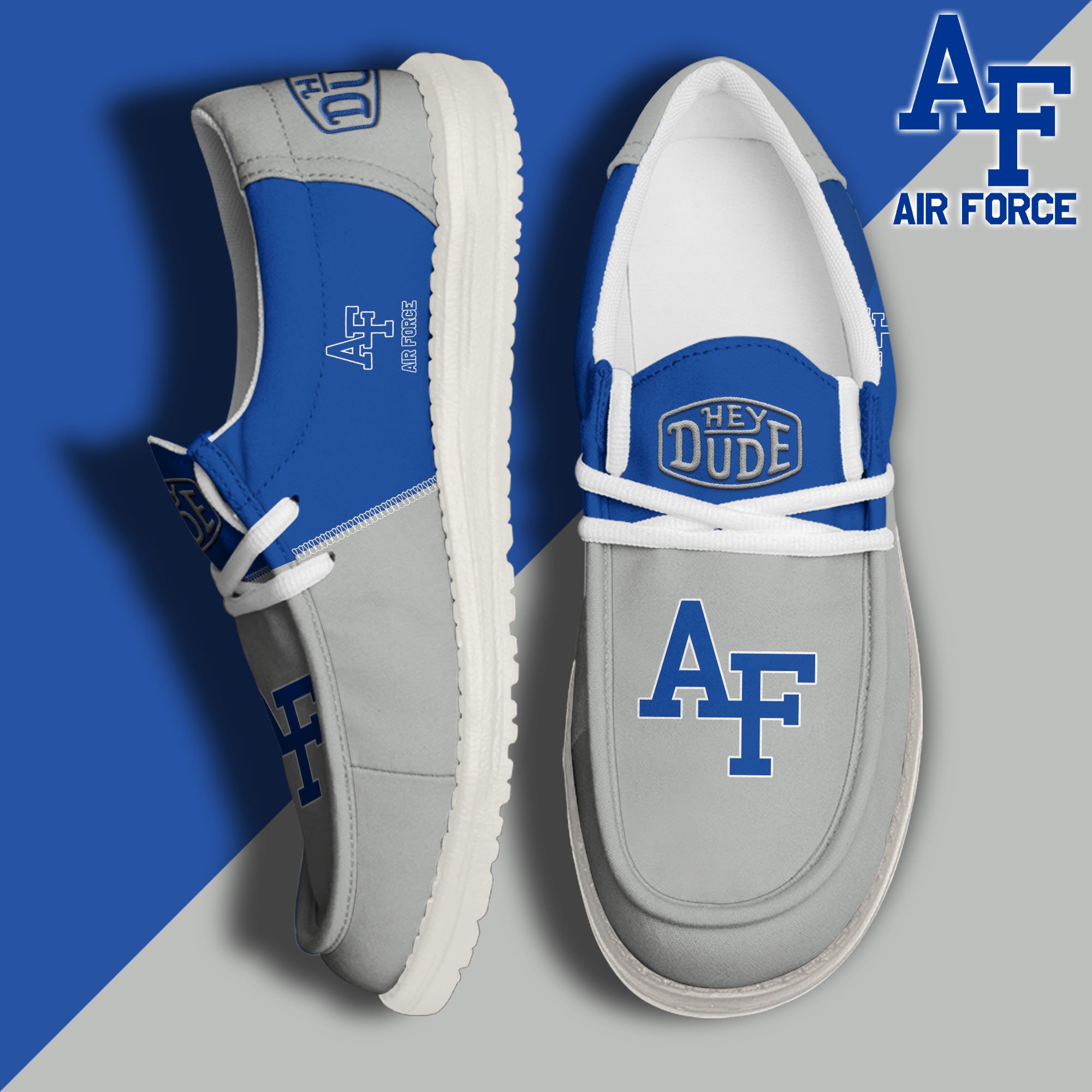 JWFancy Air Force Falcons Hey Dude Shoes Wally Men's Lace Up Loafers Comfortable For Men And Women