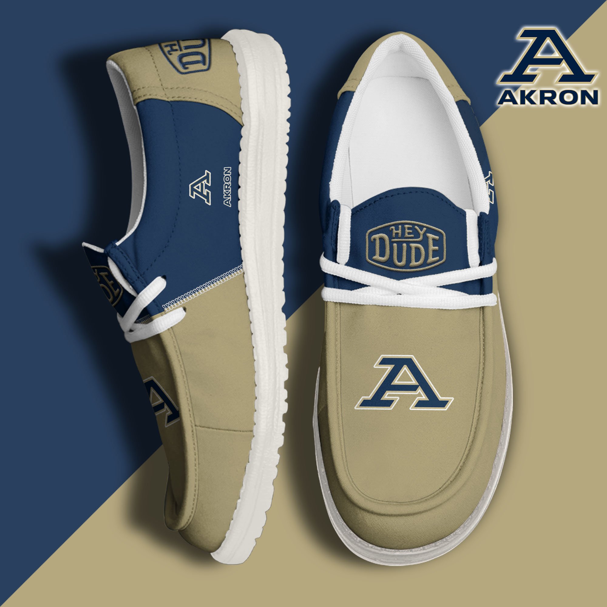 JWFancy Akron Zips Hey Dude Shoes Wally Men's Lace Up Loafers Comfortable For Men And Women