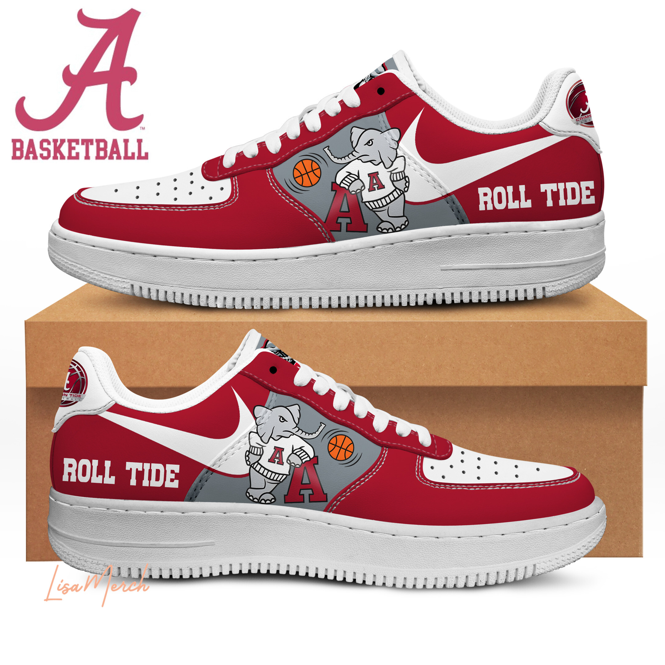 JWFancy Alabama Crimson Tide Air Low-Top Sneakers Shoes For Men And Women