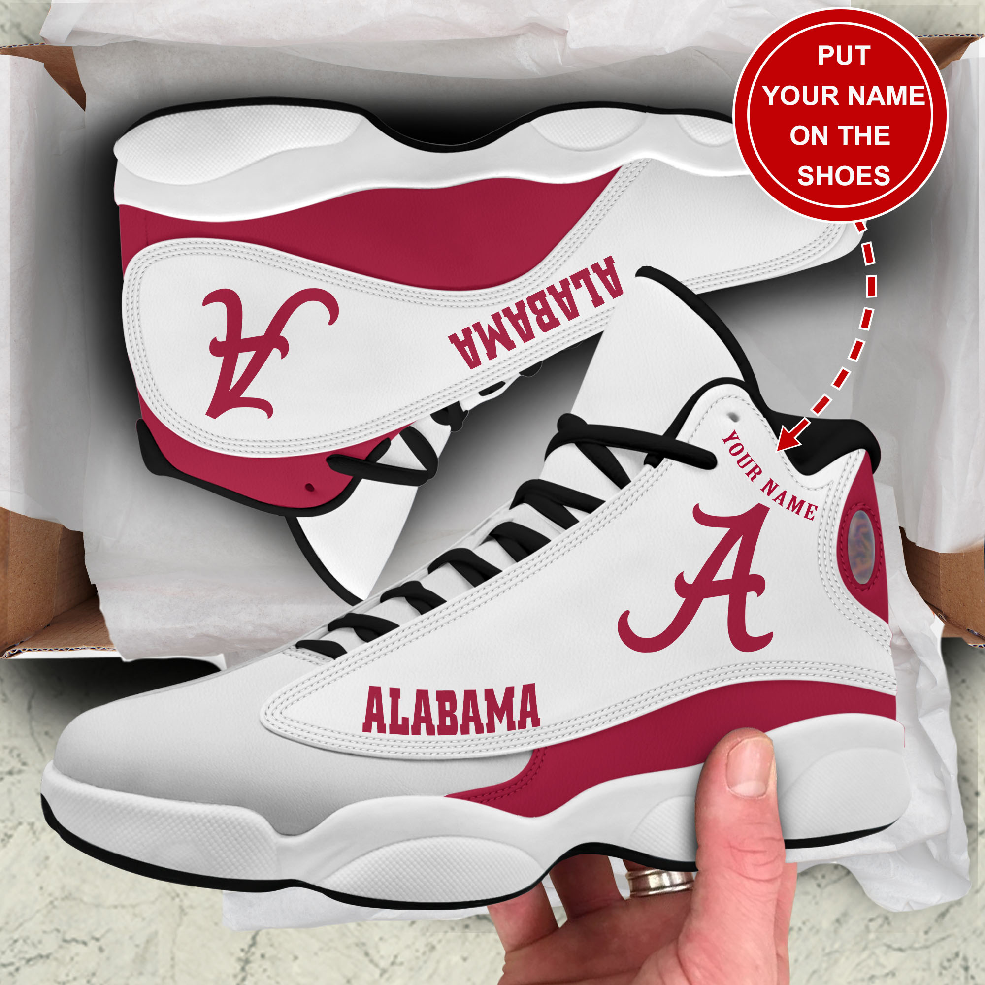 JWFancy Alabama Crimson Tide AJ13 Sneakers Shoes For Men And Women