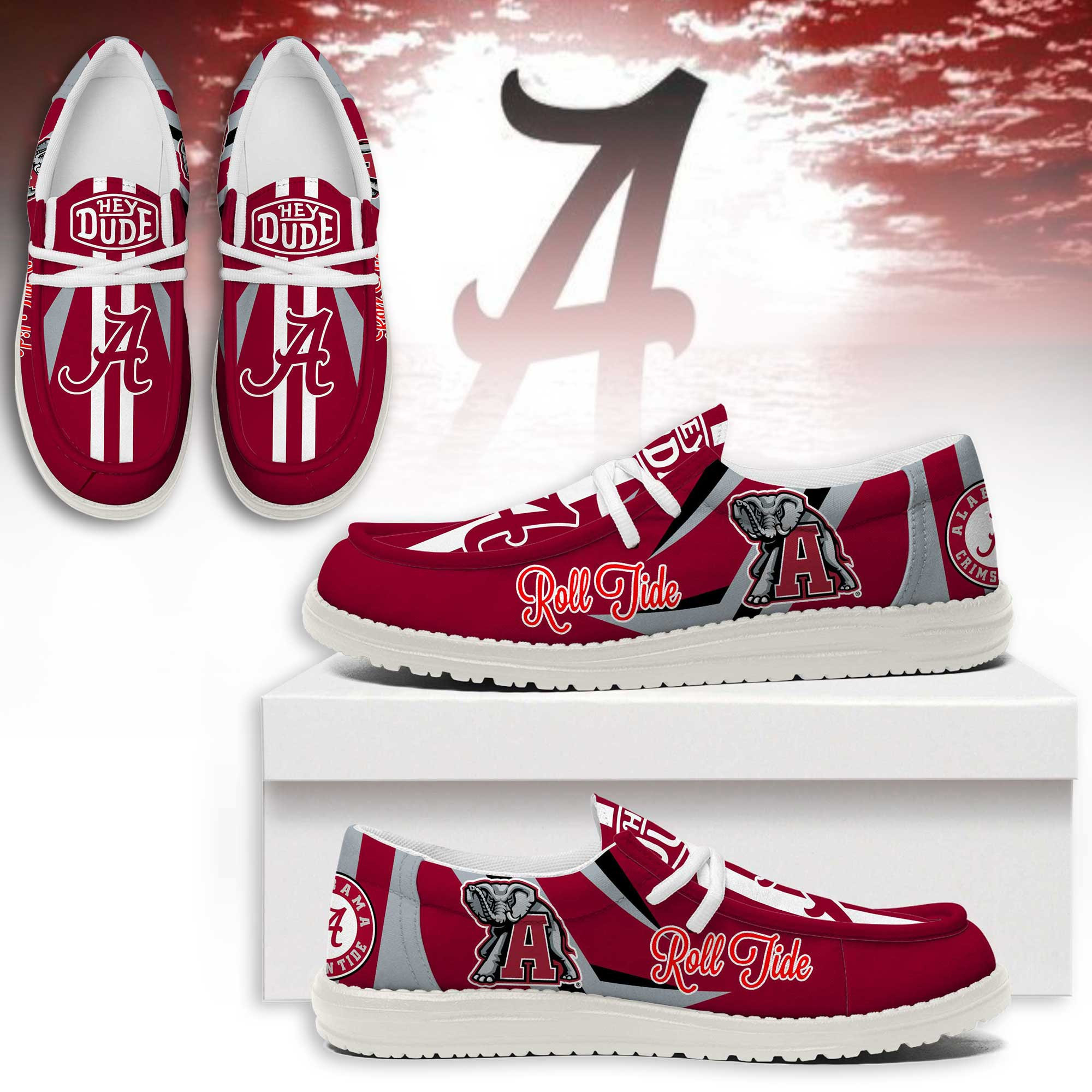 JWFancy Alabama Crimson Tide – Custom Name Hey Dude
