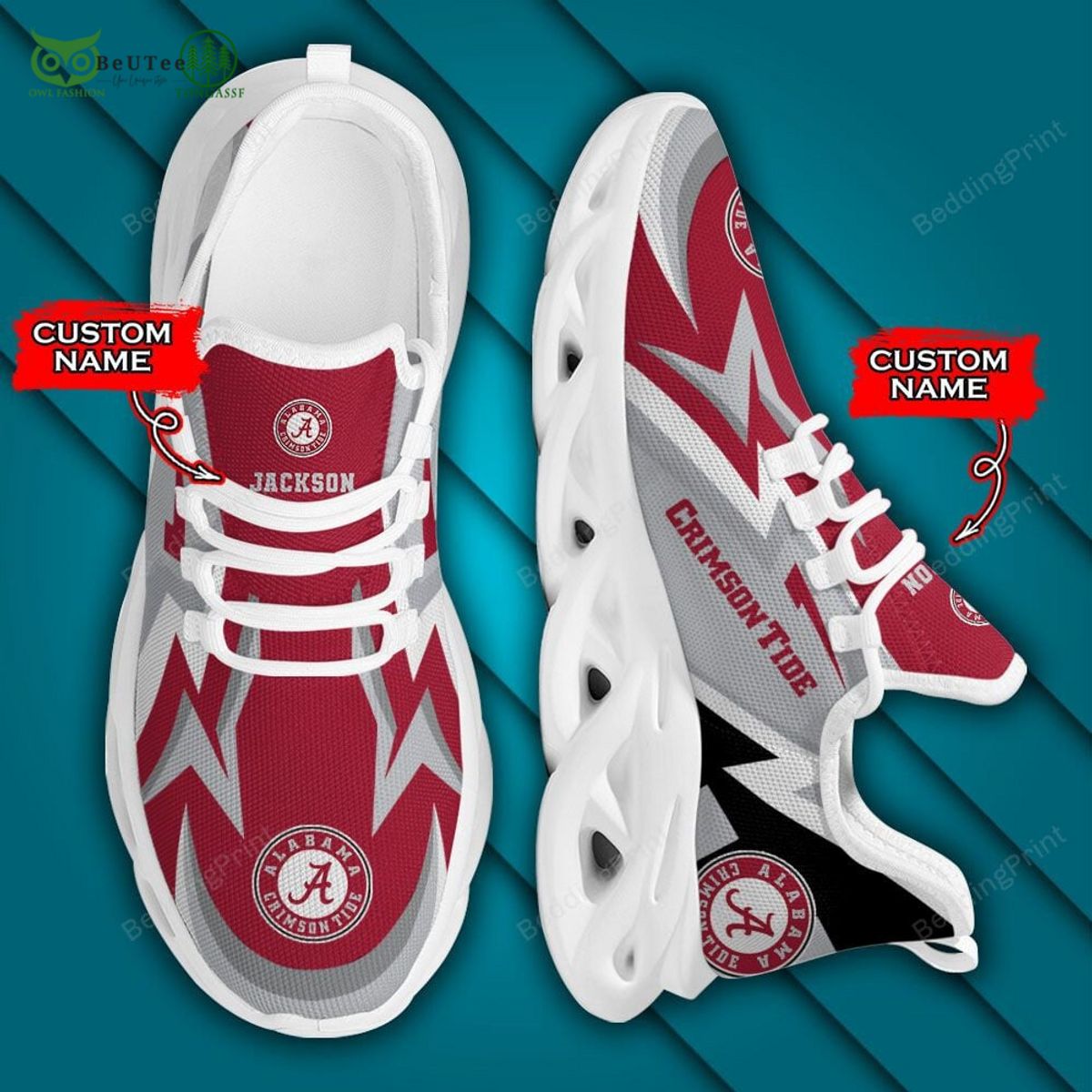 JWFancy Alabama Crimson Tide Max Soul Shoes Sneakers For Men And Women