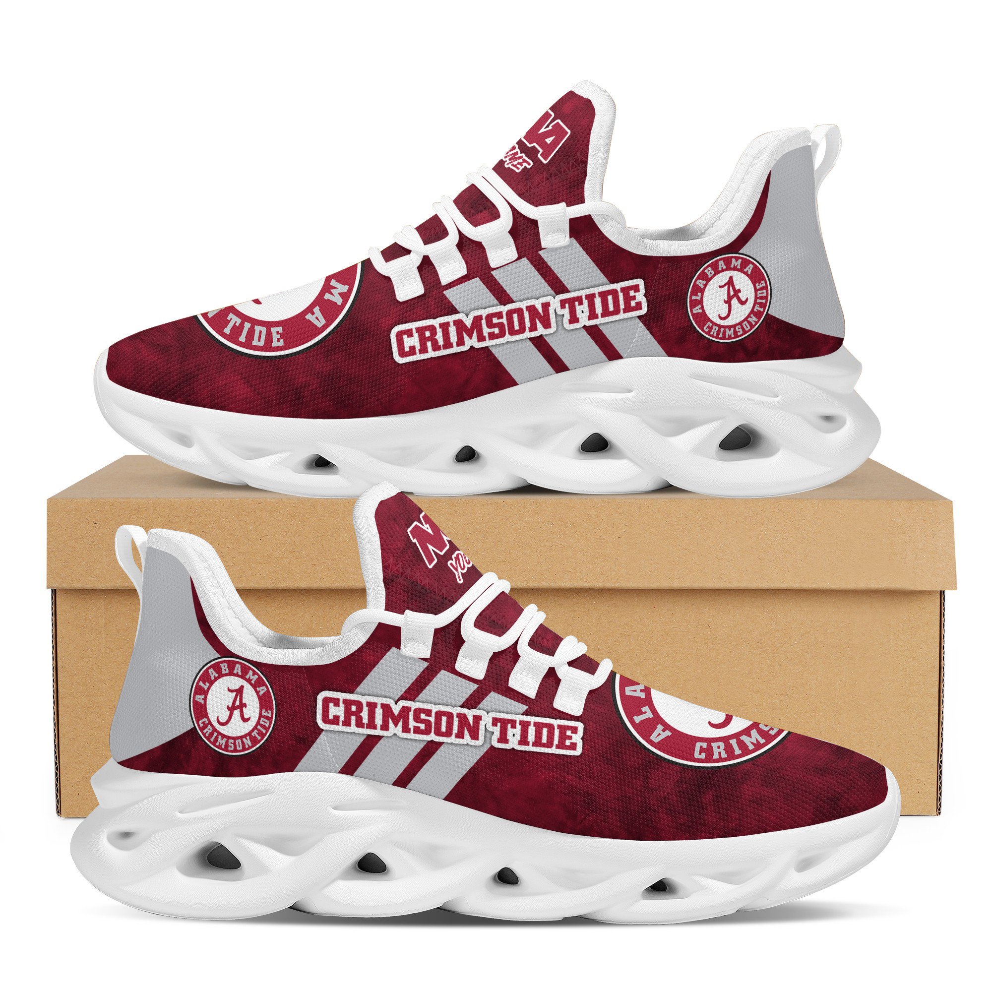 JWFancy Alabama Crimson Tide Max Soul Shoes Sneakers For Men And Women