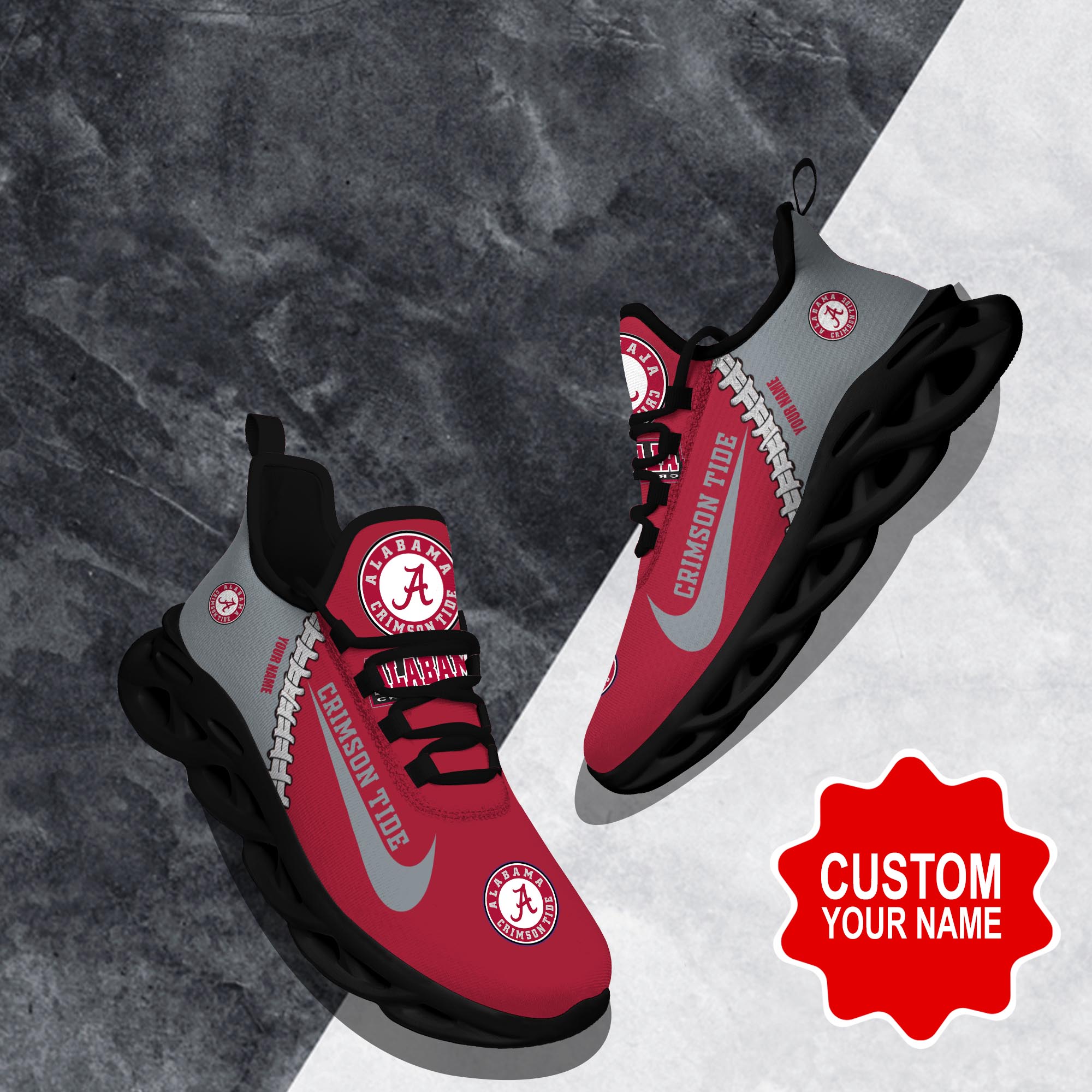 JWFancy Alabama Crimson Tide Max Soul Shoes Sneakers For Men And Women