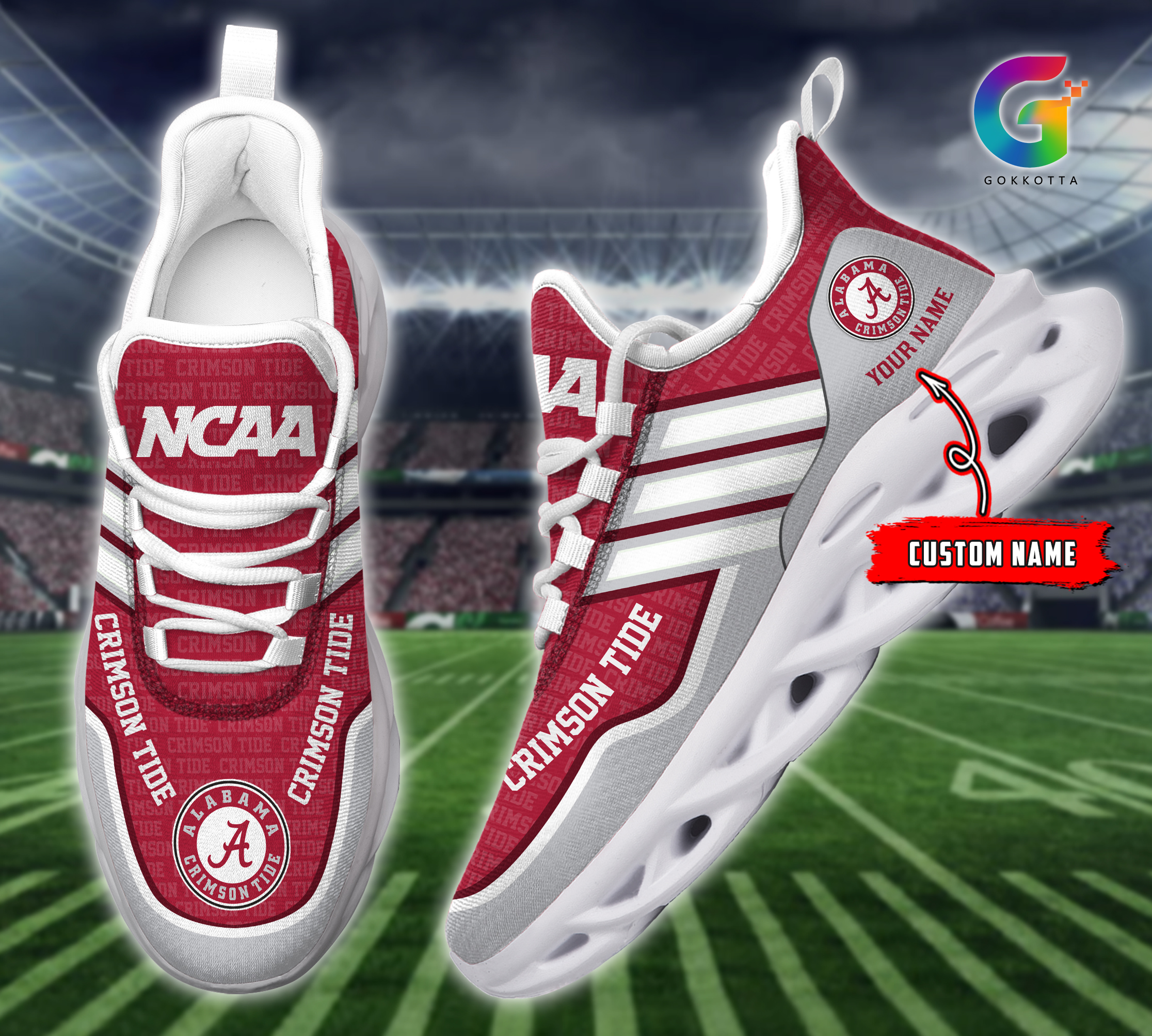 JWFancy Alabama Crimson Tide NCAA Max Soul Shoes Sneakers For Men And Women