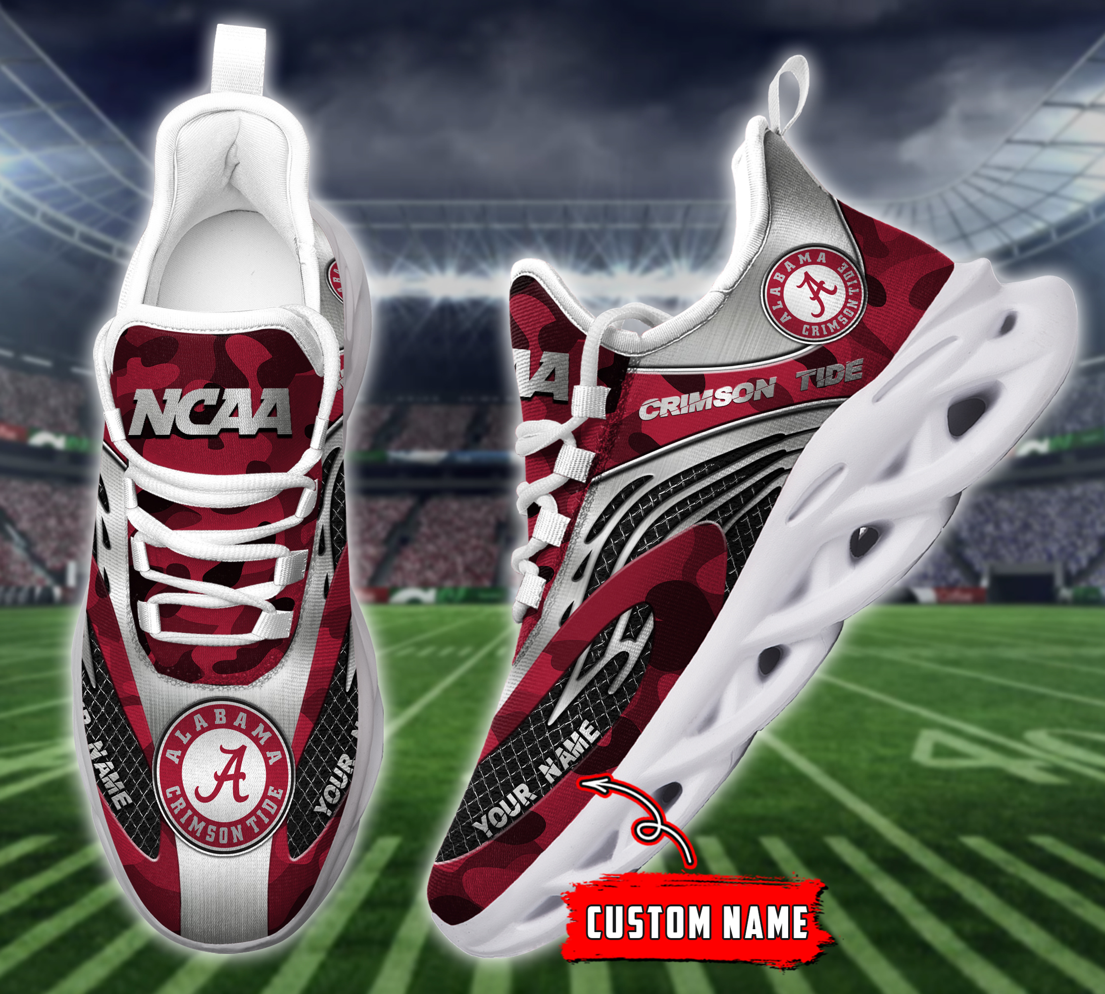 JWFancy Alabama Crimson Tide NCAA Max Soul Shoes Sneakers For Men And Women