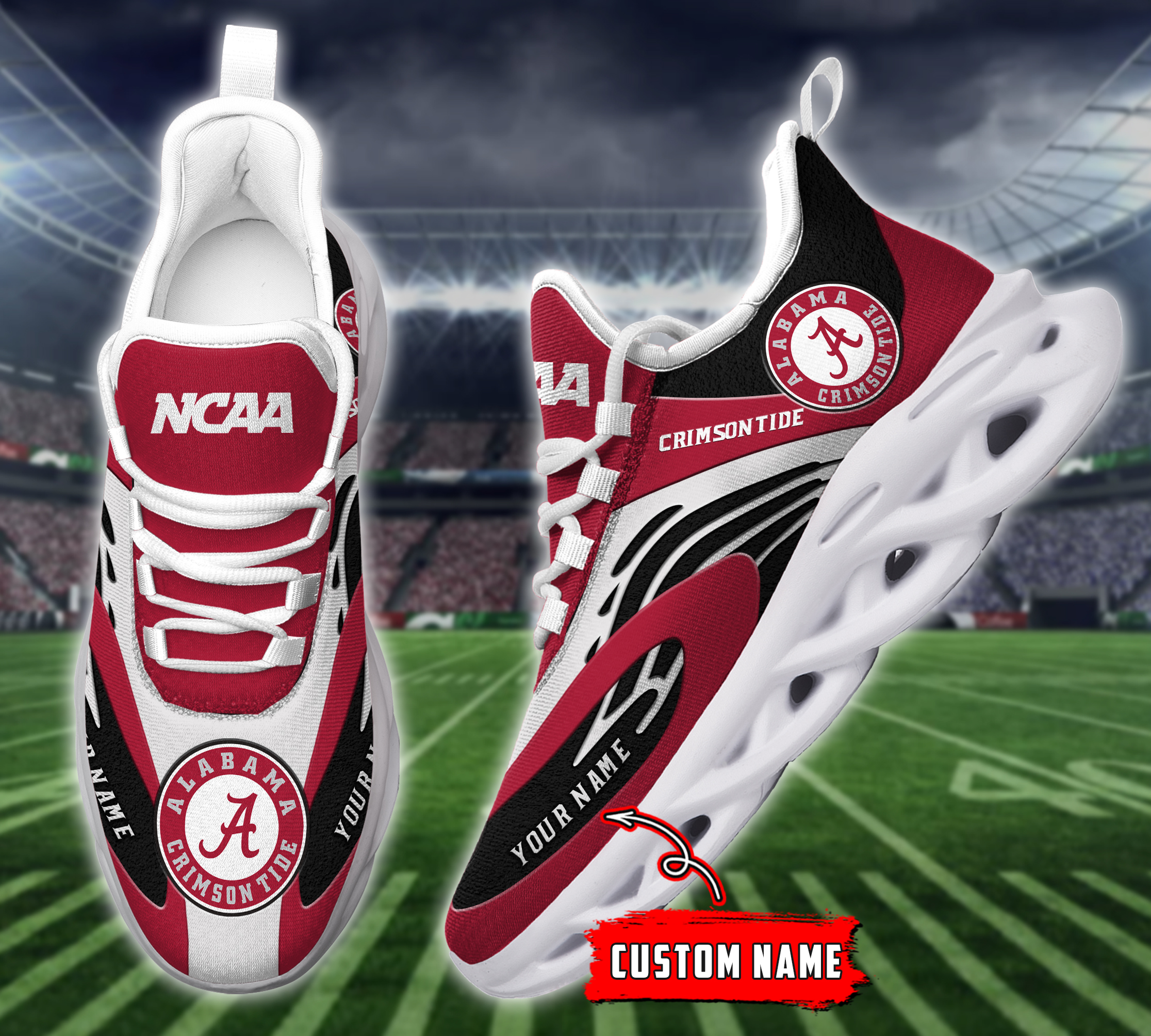 JWFancy Alabama Crimson Tide NCAA Max Soul Shoes Sneakers For Men And Women