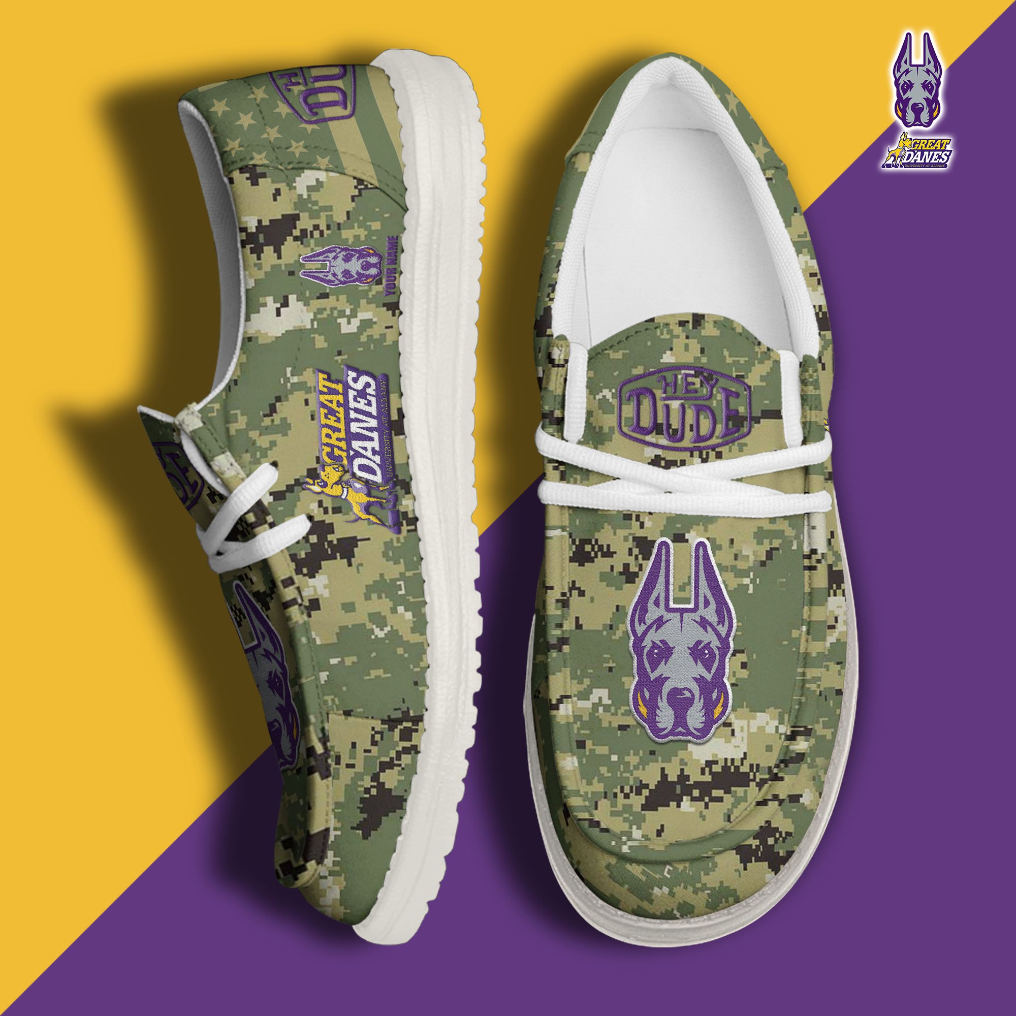 JWFancy Albany Great Danes Hey Dude Shoes Wally Men's Lace Up Loafers Comfortable For Men And Women