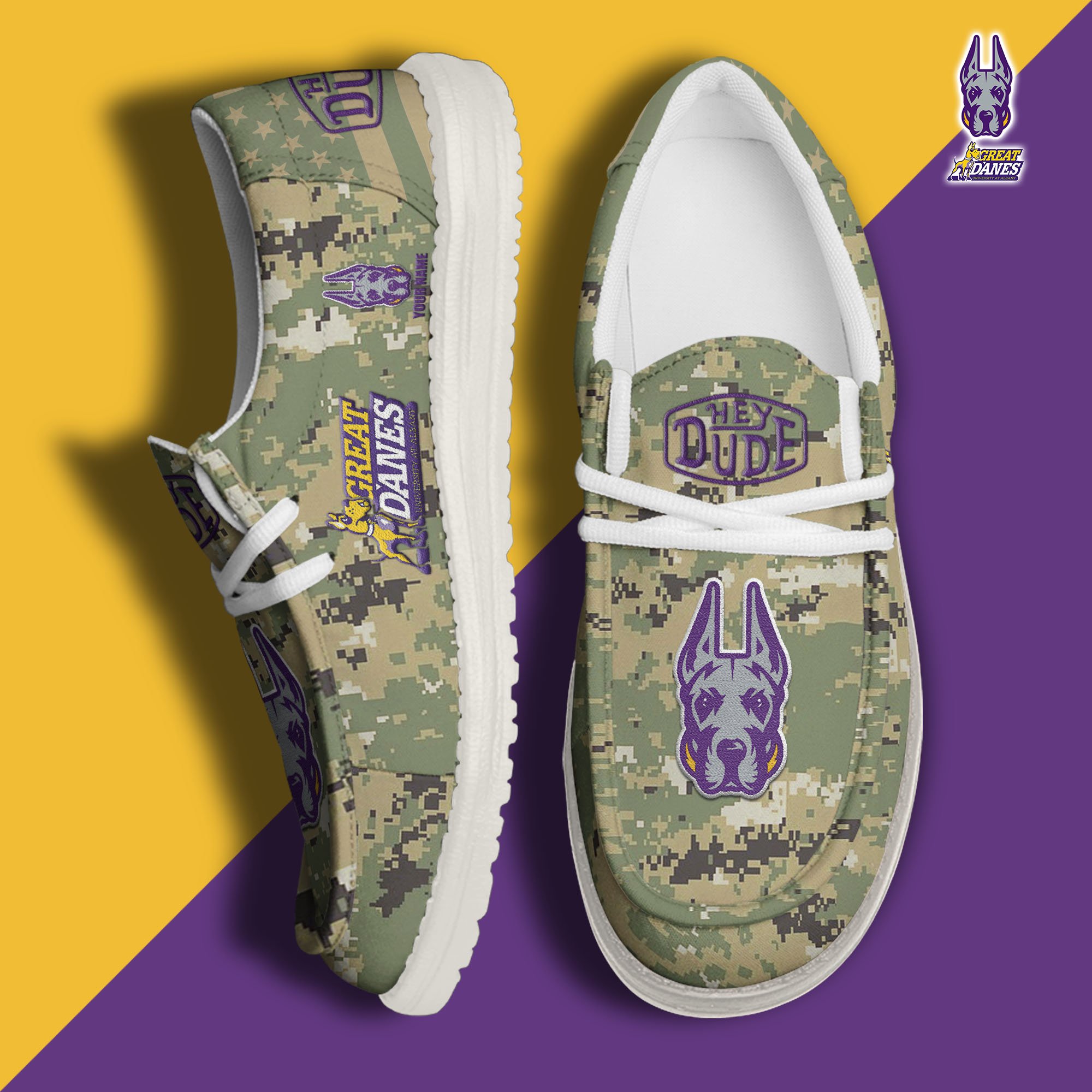 JWFancy Albany Great Danes Hey Dude Shoes Wally Men's Lace Up Loafers Comfortable For Men And Women