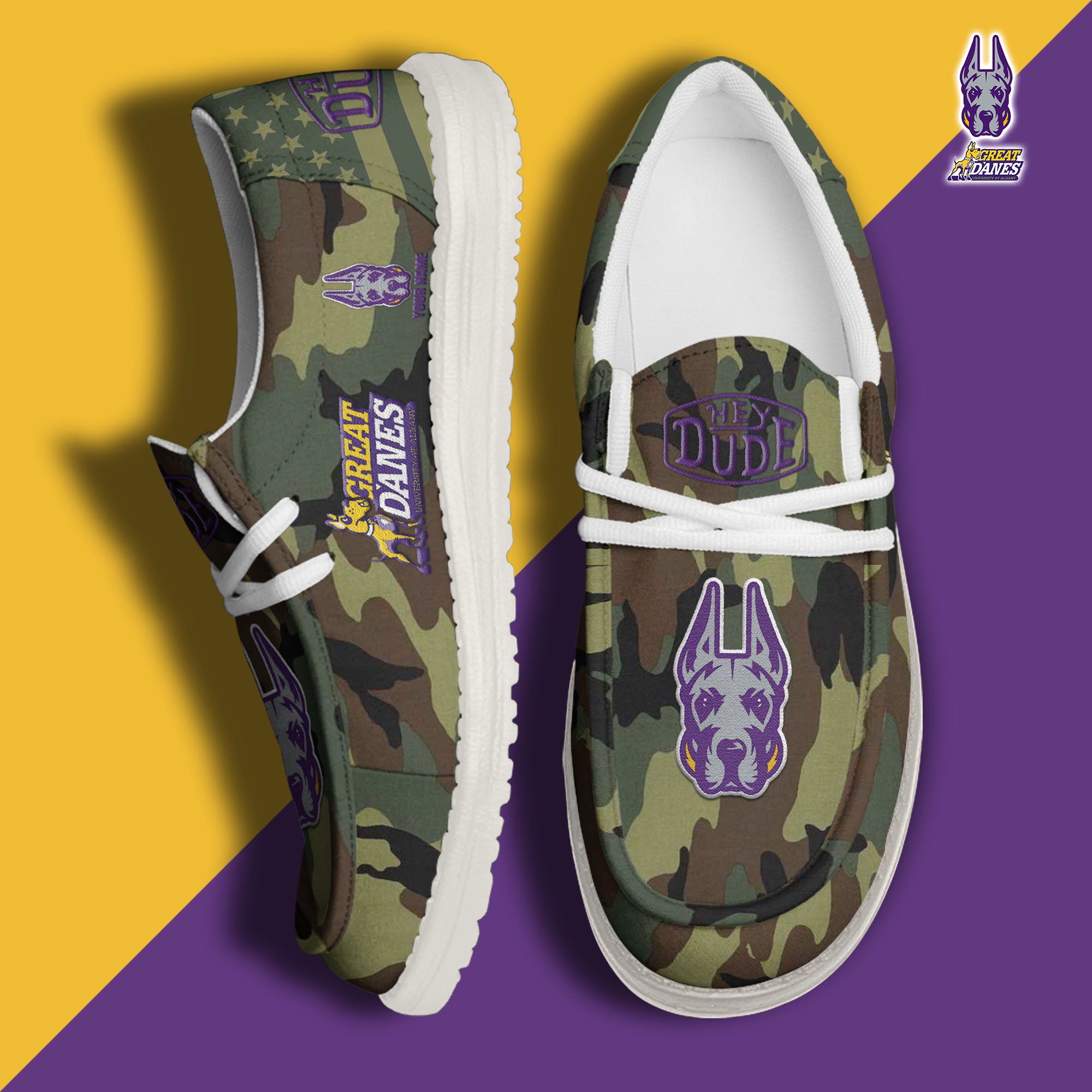 JWFancy Albany Great Danes Hey Dude Shoes Wally Men's Lace Up Loafers Comfortable For Men And Women