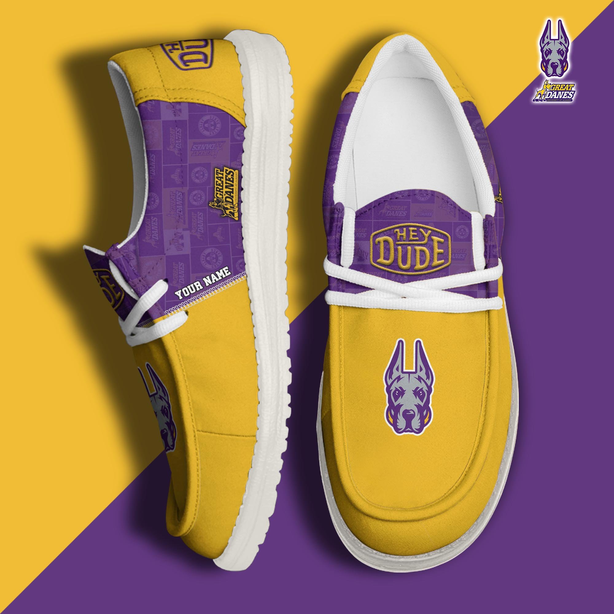 JWFancy Albany Great Danes Hey Dude Shoes Wally Men's Lace Up Loafers Comfortable For Men And Women