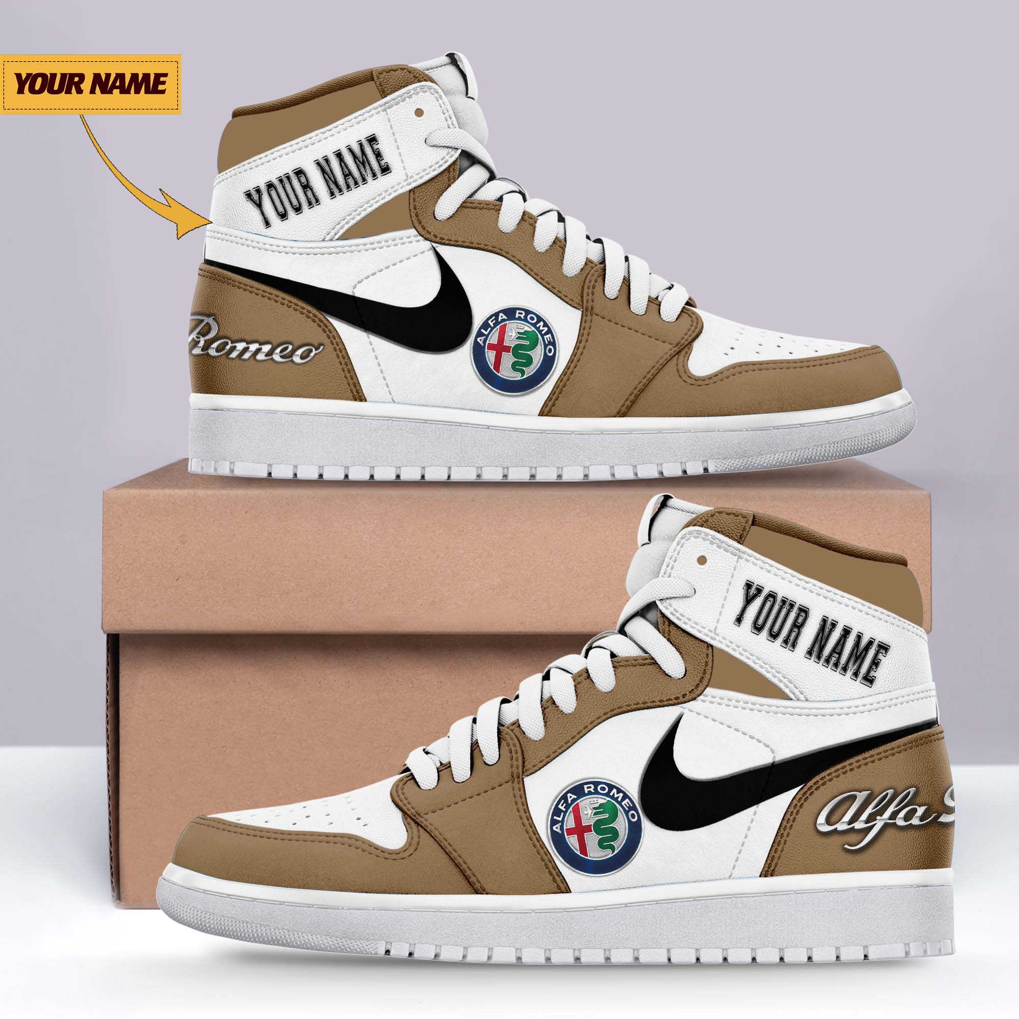 JWFancy Alfa Romeo AJ1 High Sneakers Shoes For Men And Women