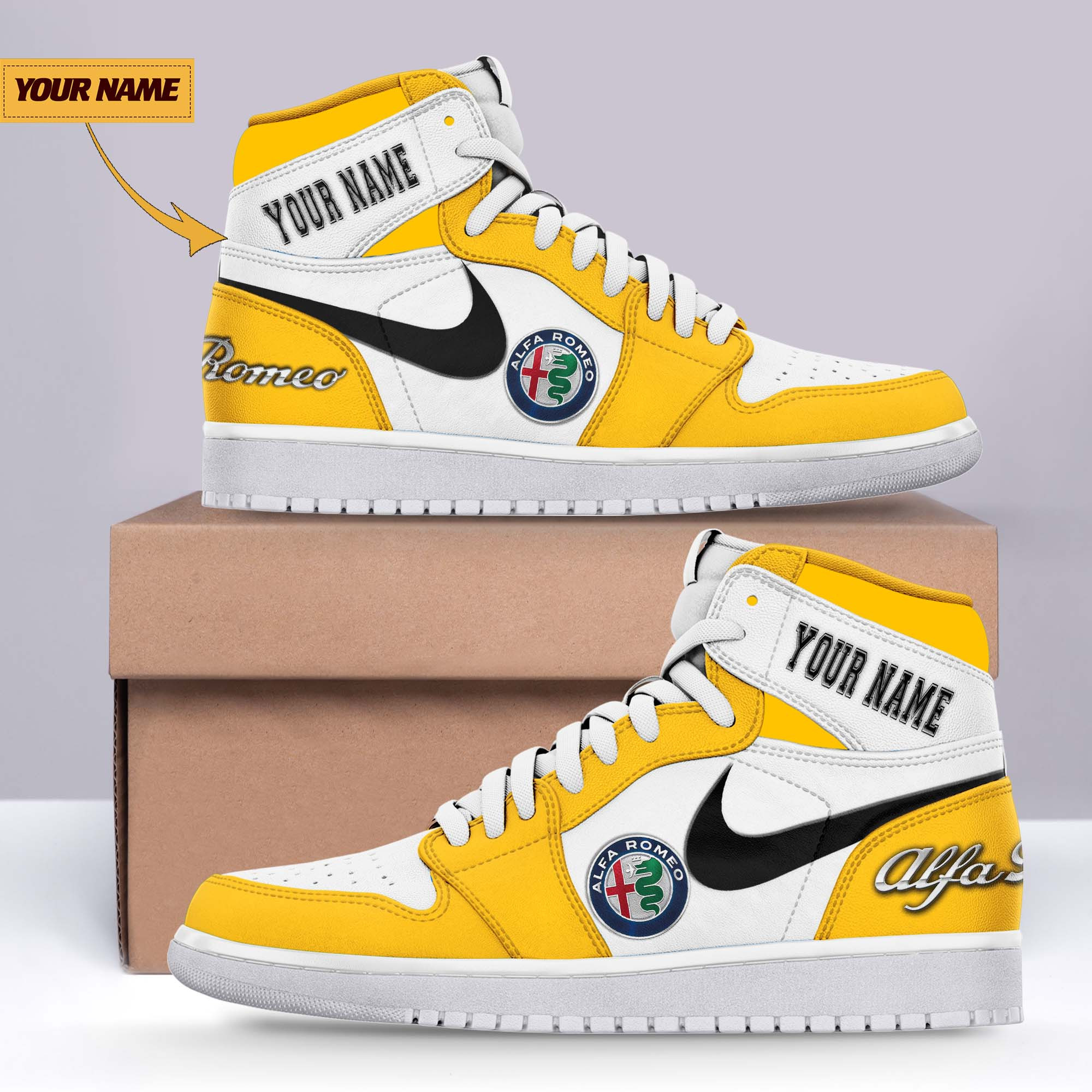 JWFancy Alfa Romeo AJ1 High Sneakers Shoes For Men And Women